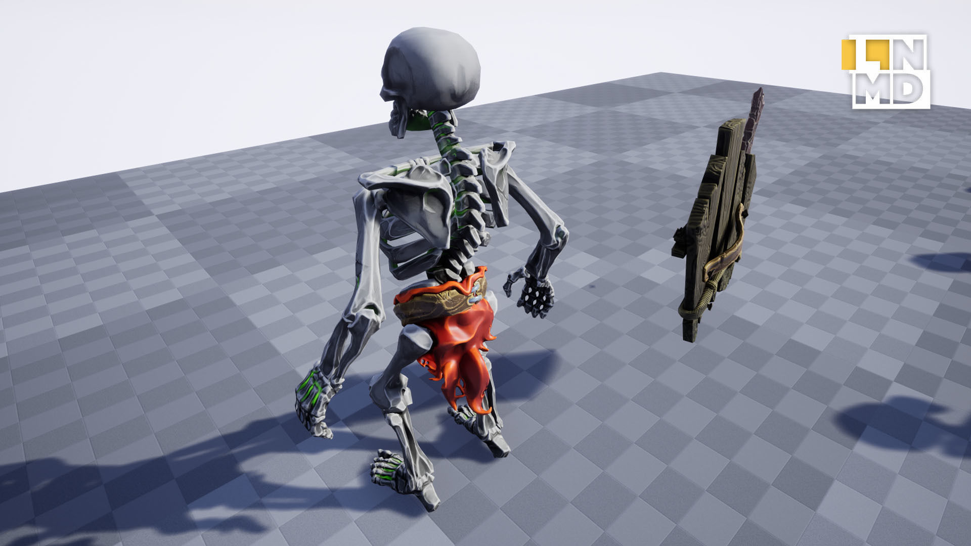 Game ready Skeleton character with 24 animations Low-poly 3D model_24