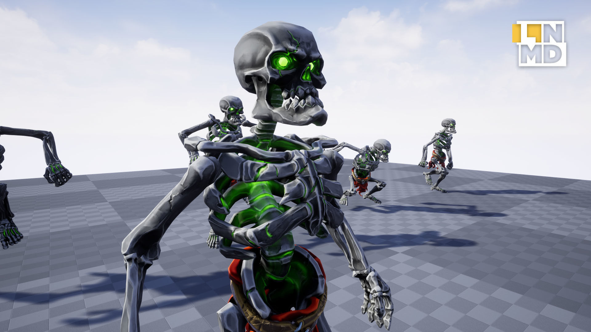 Game ready Skeleton character with 24 animations Low-poly 3D model_20
