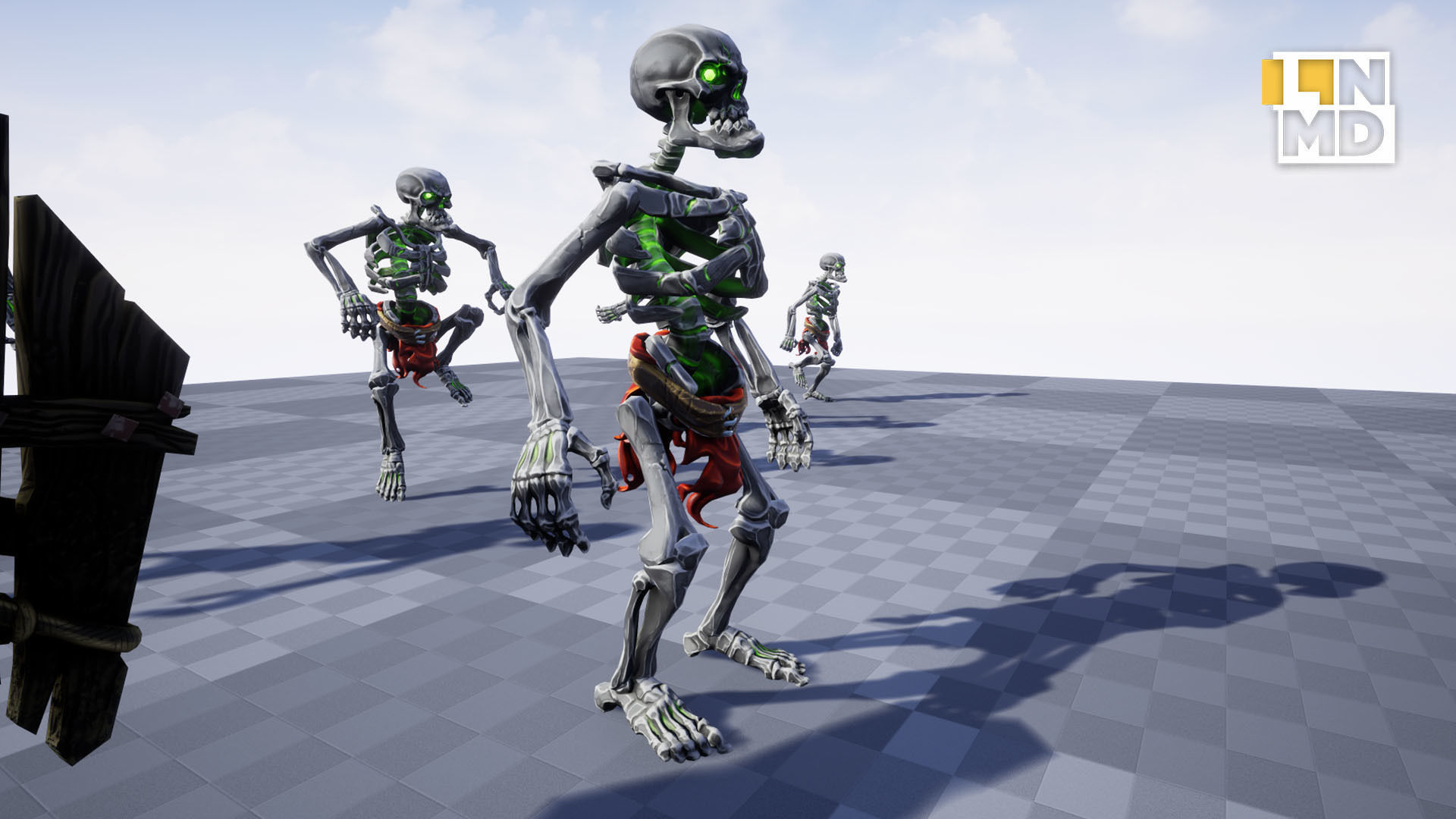 Game ready Skeleton character with 24 animations Low-poly 3D model_16