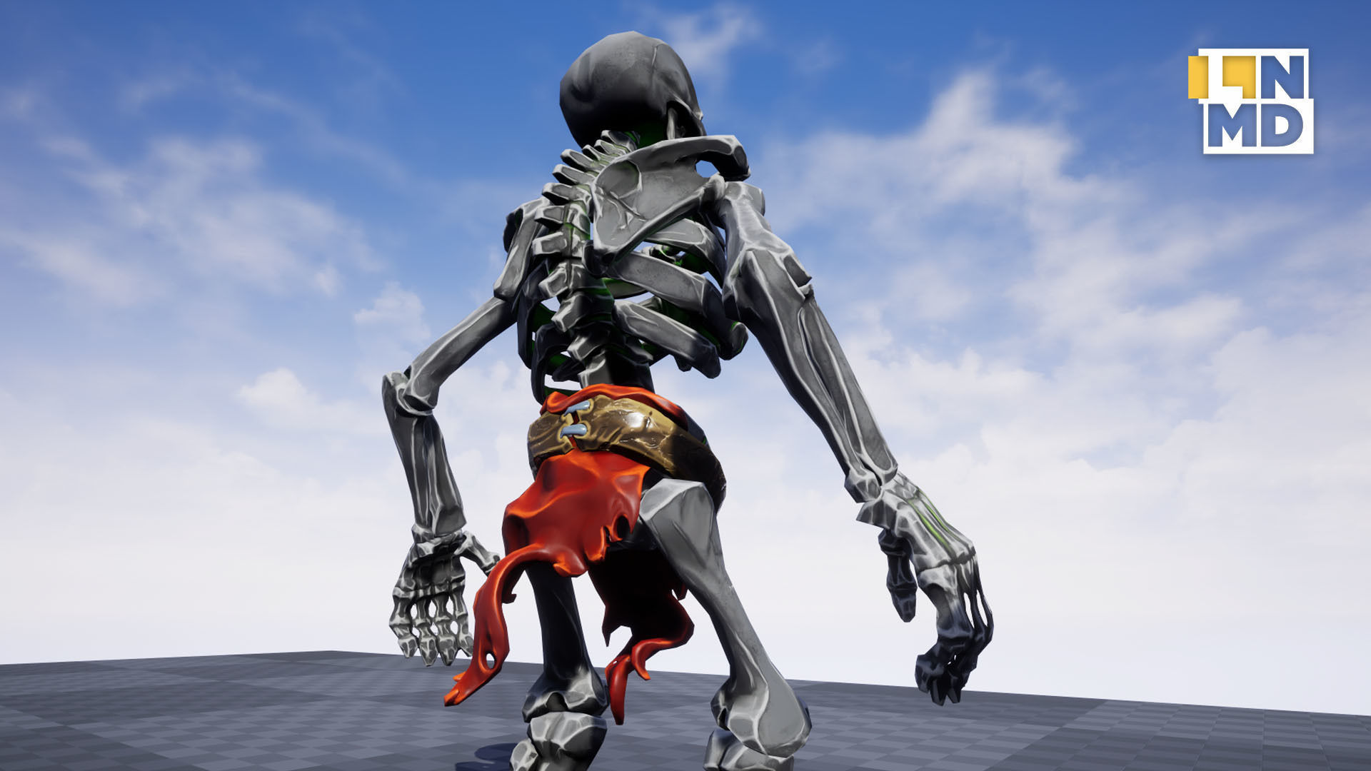 Game ready Skeleton character with 24 animations Low-poly 3D model_22
