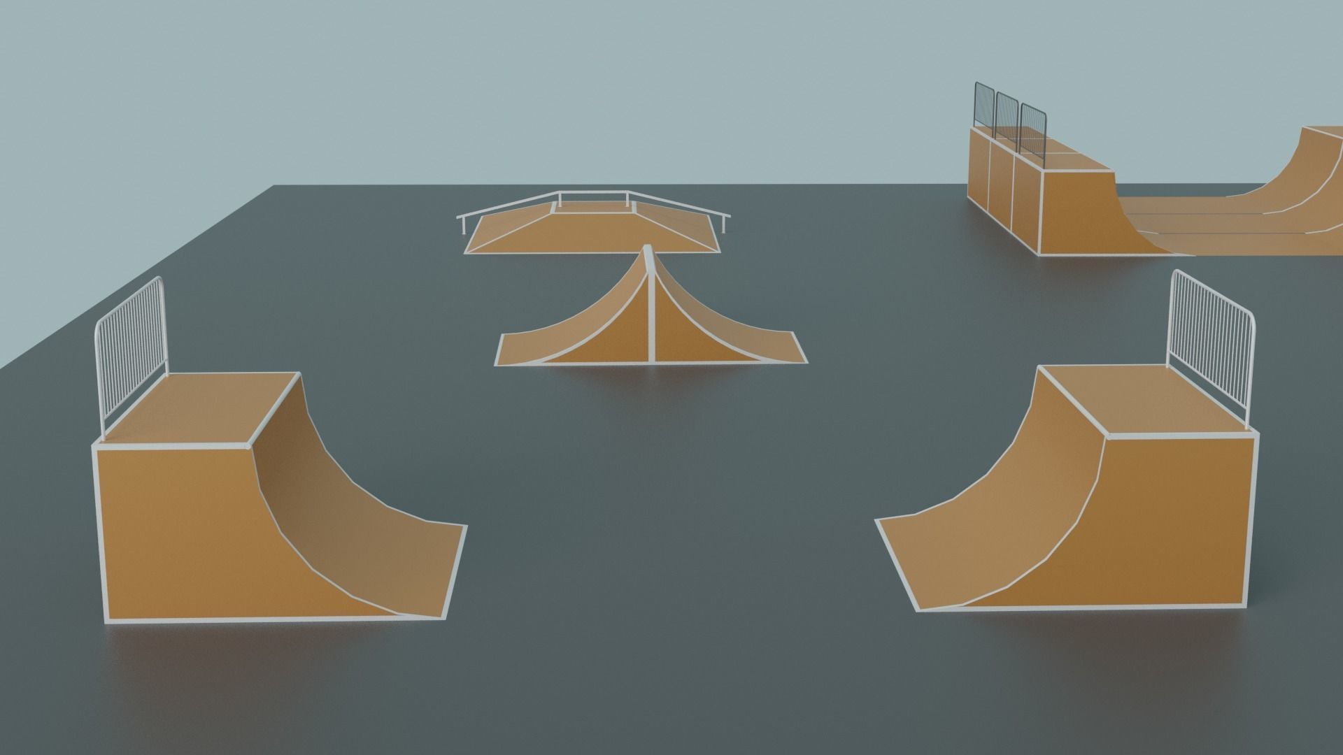 Skate Park Low-poly 3D model_8