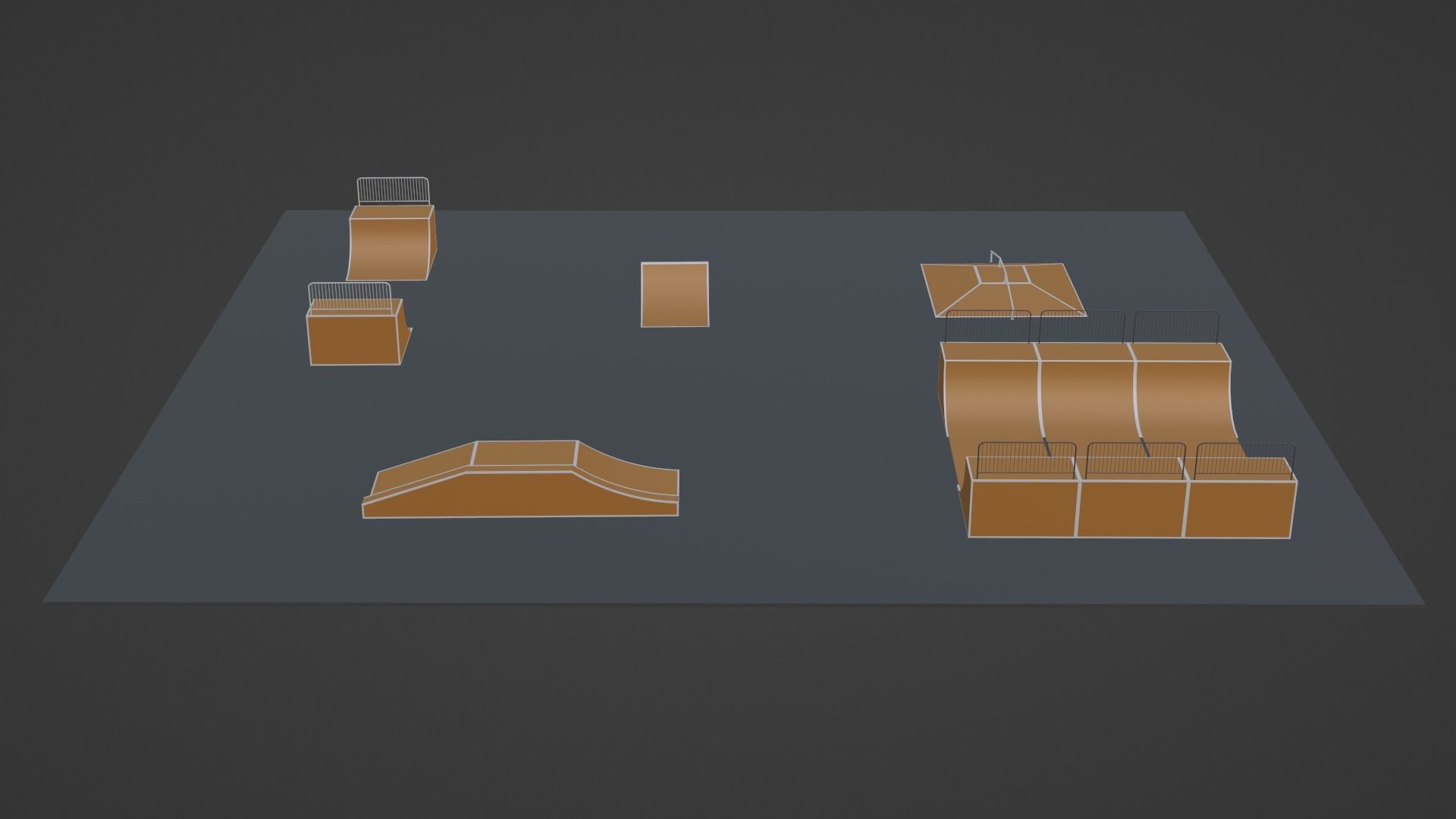 Skate Park Low-poly 3D model_7