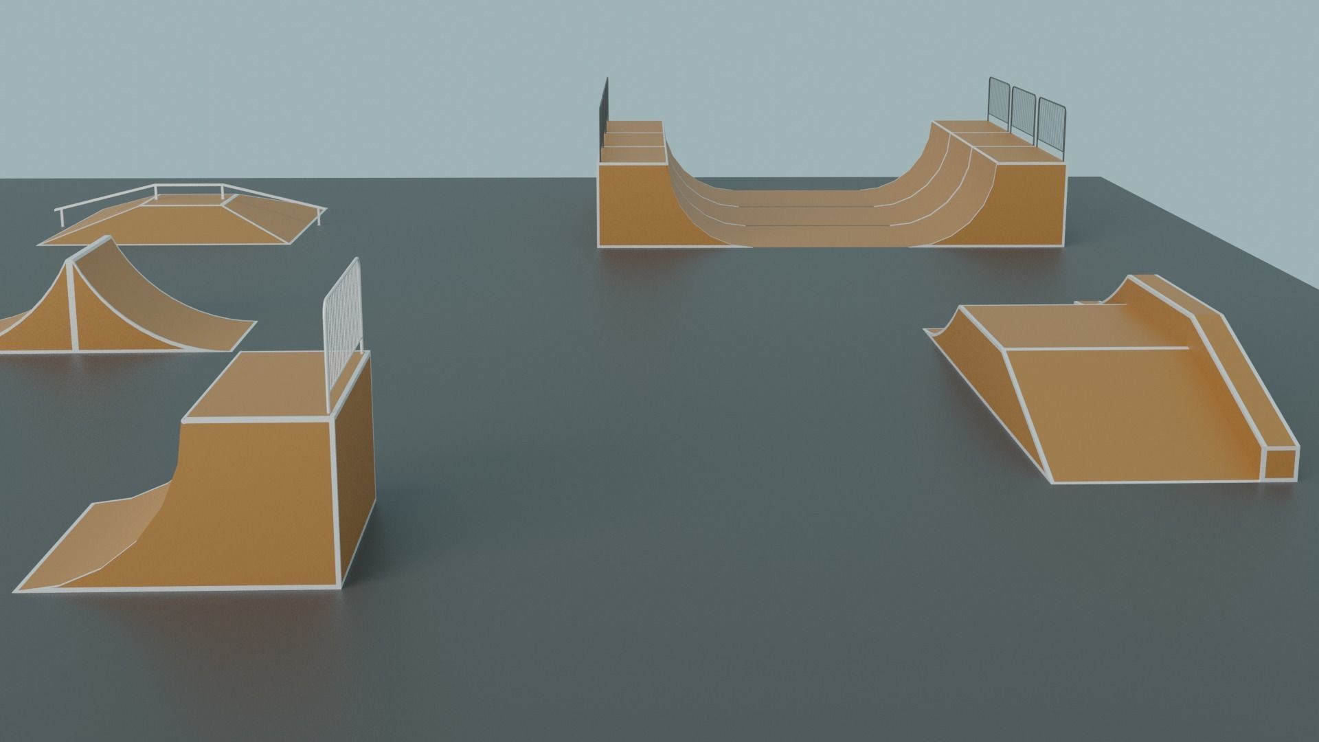 Skate Park Low-poly 3D model_11