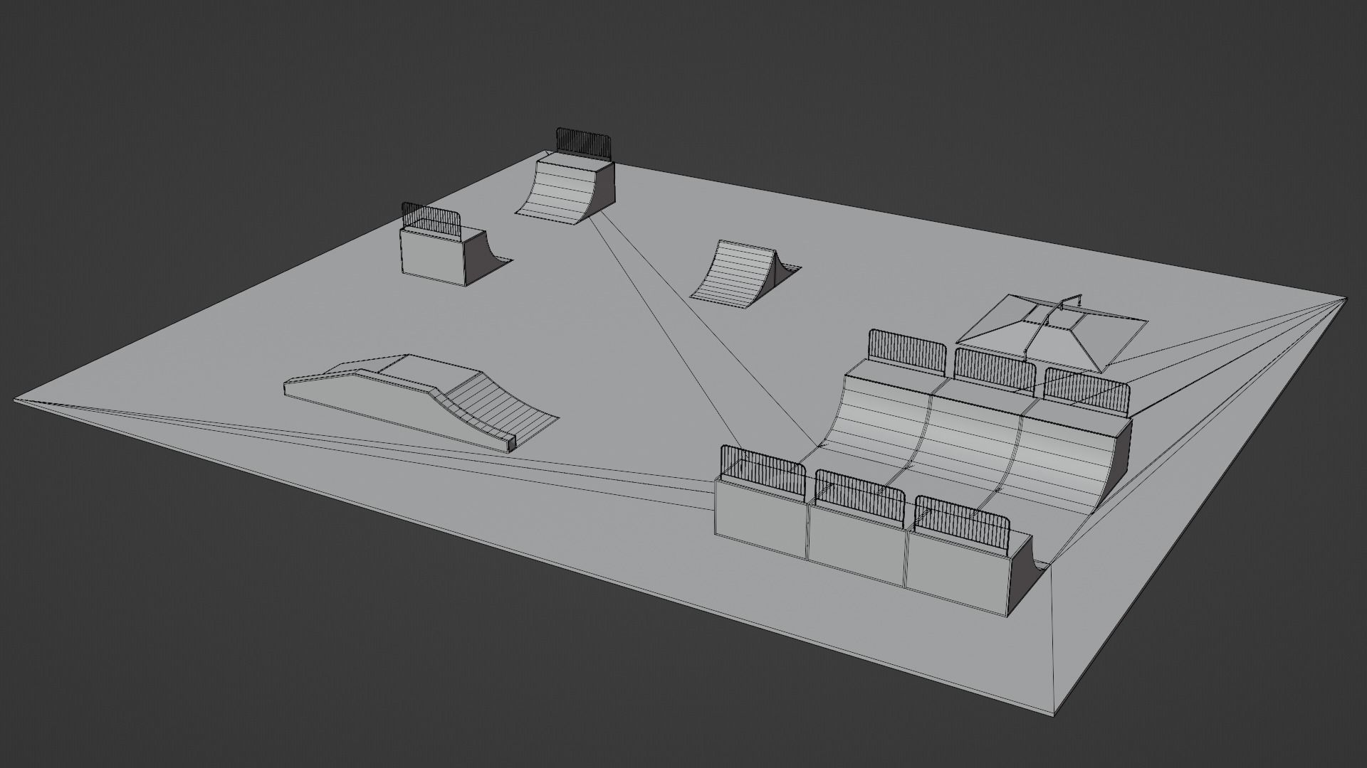 Skate Park Low-poly 3D model_21