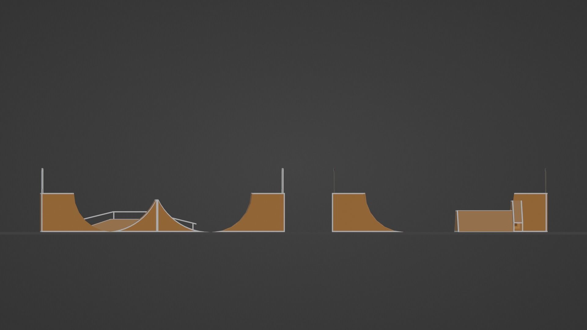 Skate Park Low-poly 3D model_13