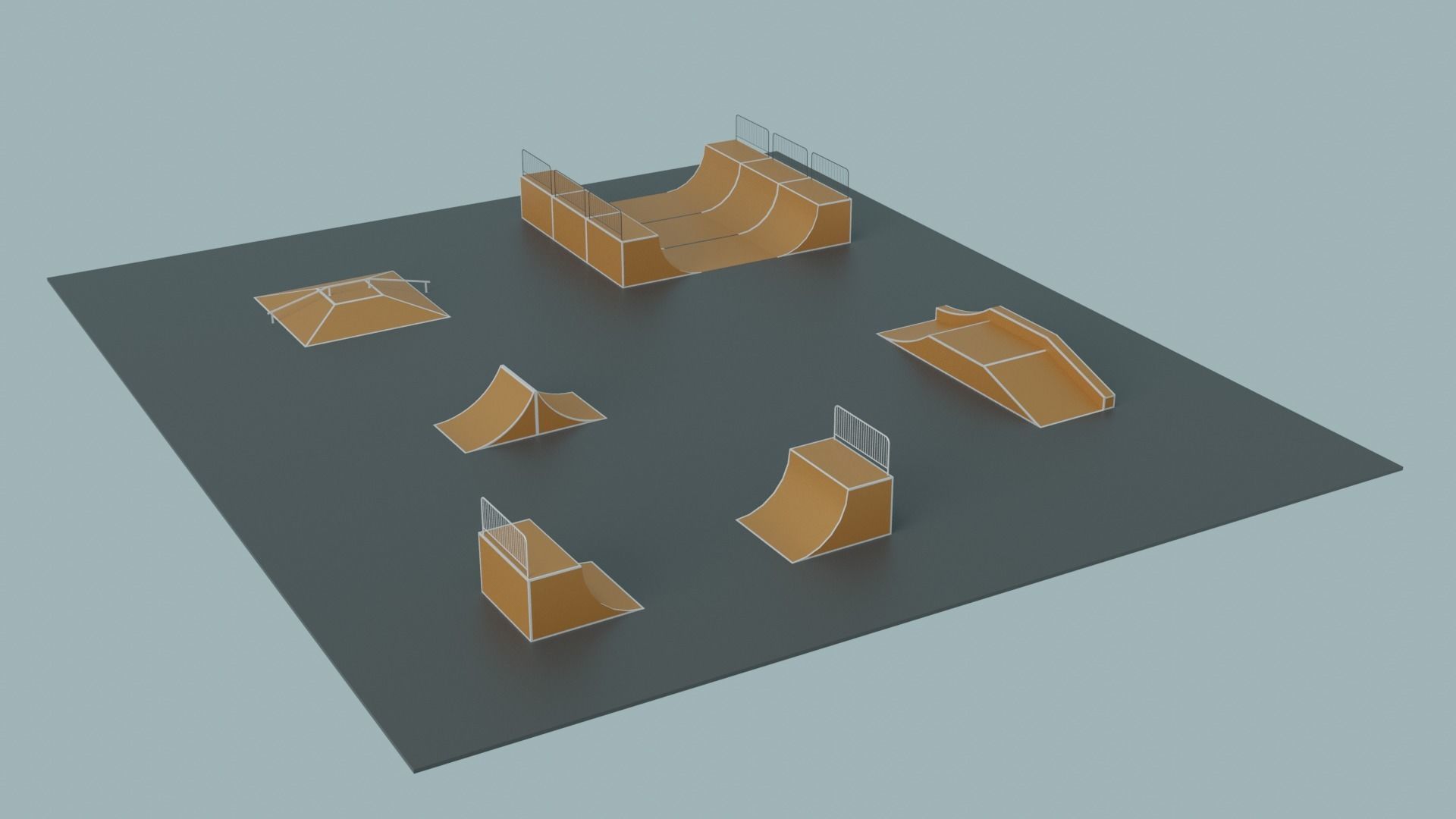 Skate Park Low-poly 3D model_14