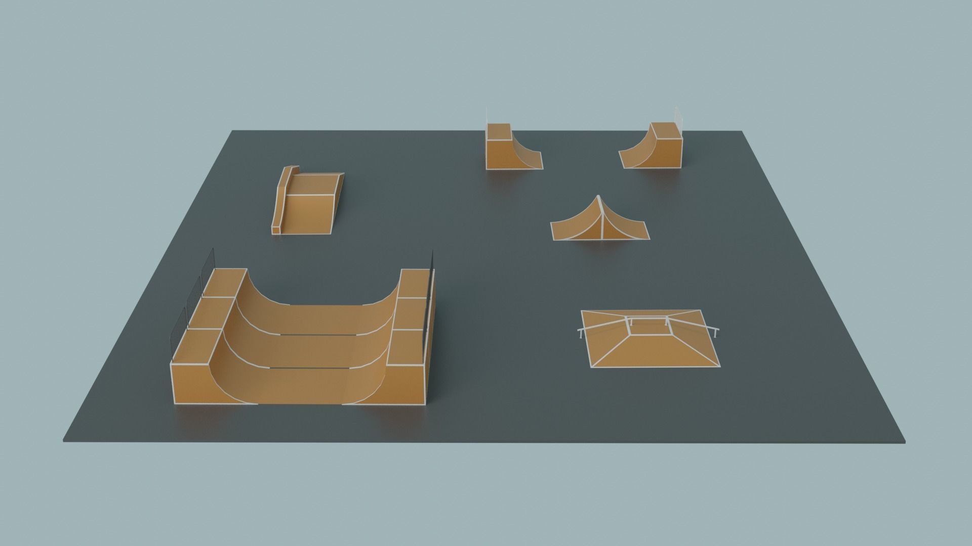 Skate Park Low-poly 3D model_18