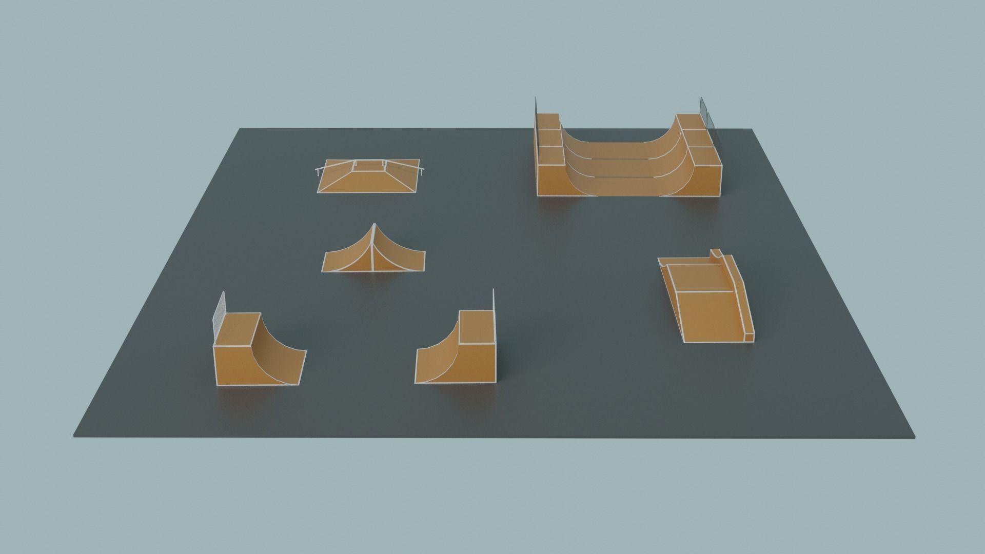 Skate Park Low-poly 3D model_2