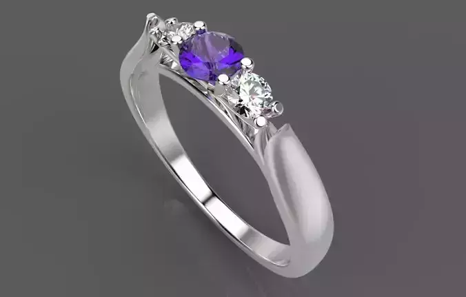 R 168 amethyst and diamond engagement ring