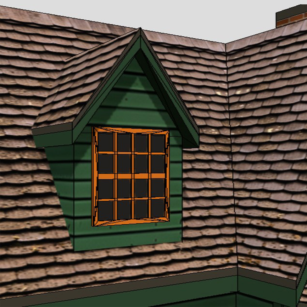 American Style Cottage - Town House Model Low-poly 3D model_7