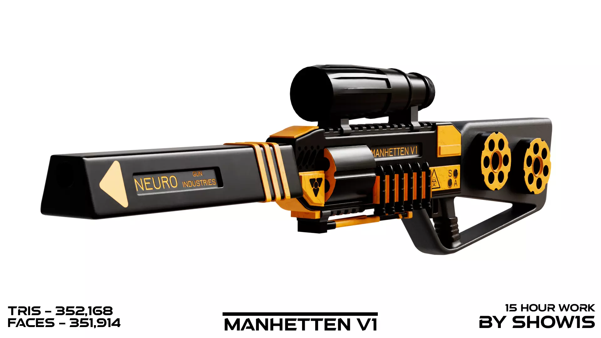 SciFi Gun MANHETTEN V1 Free 3D model