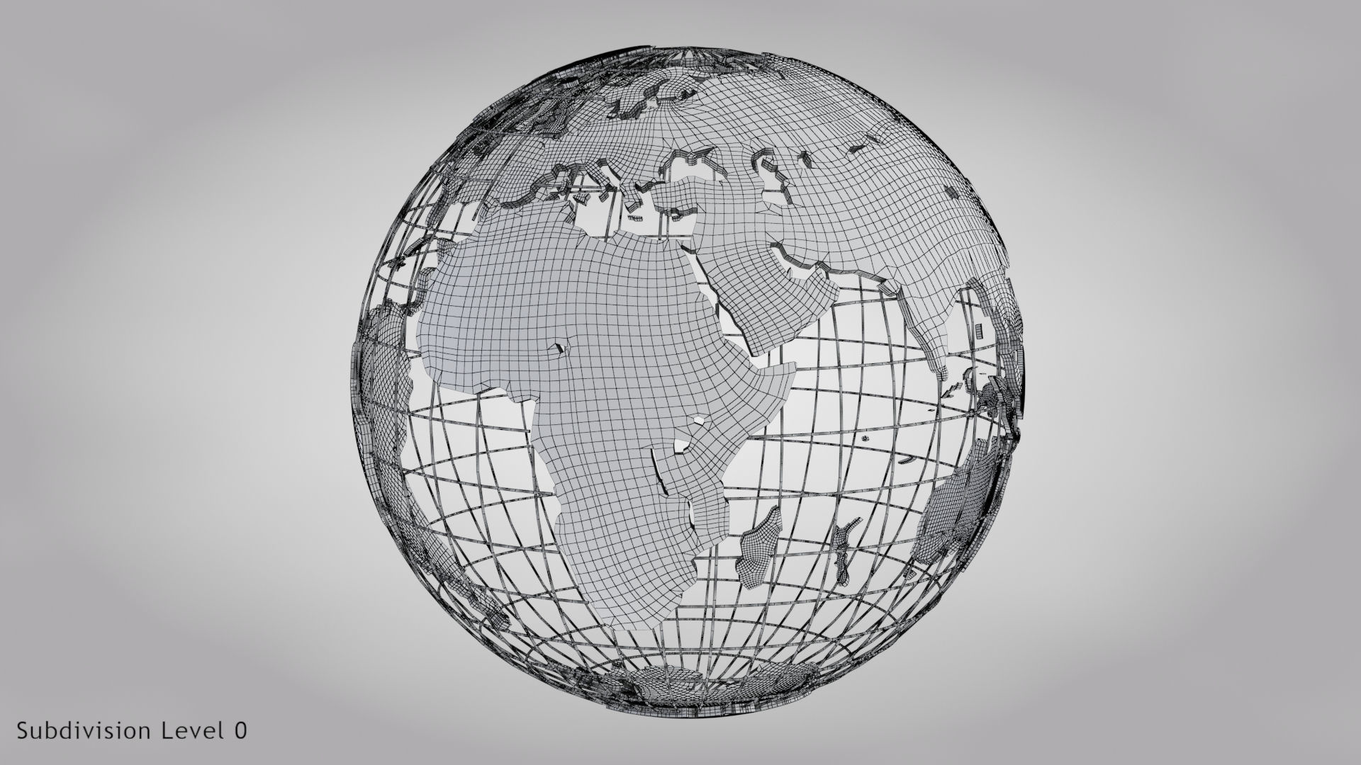 Earth Globe Golden Style Low-poly 3D model_11