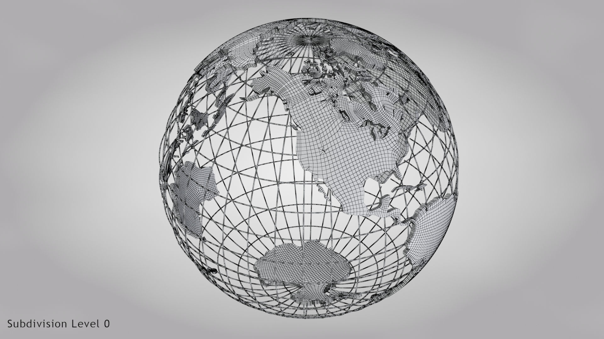 Earth Globe Golden Style Low-poly 3D model_16