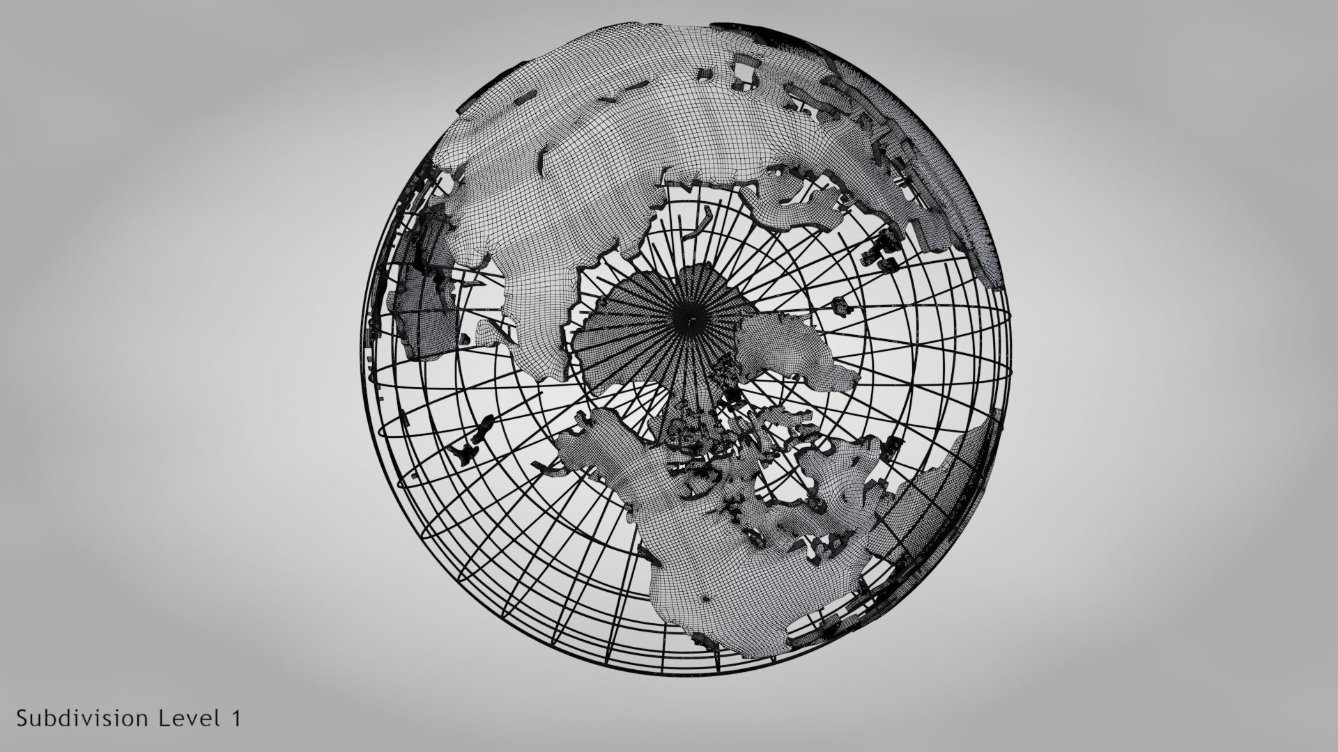 Earth Globe Golden Style Low-poly 3D model_22
