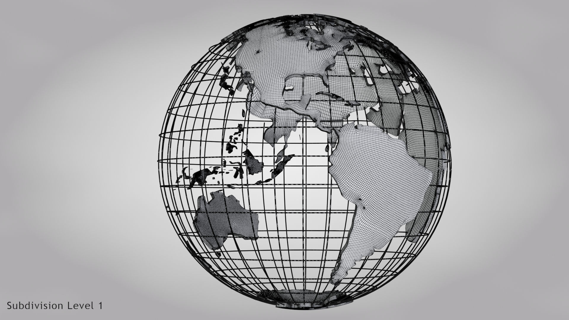 Earth Globe Golden Style Low-poly 3D model_18