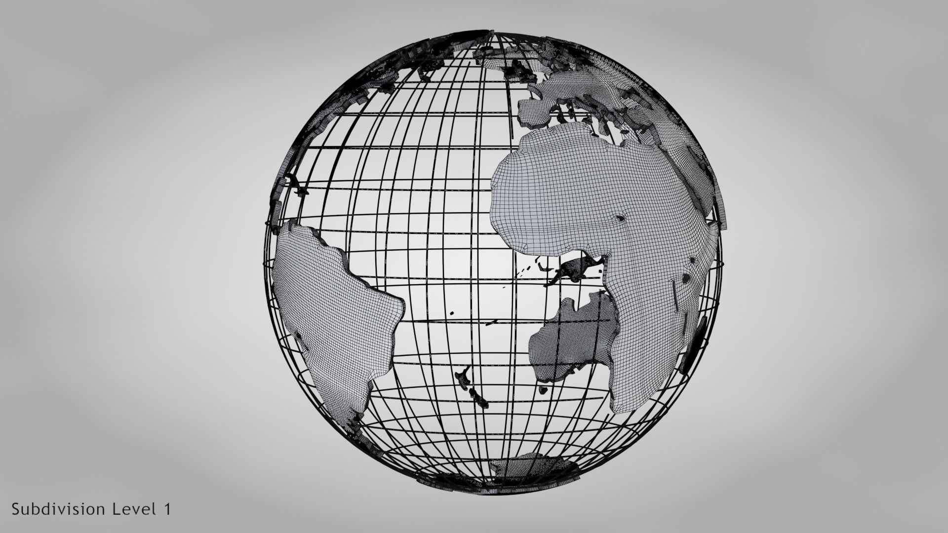 Earth Globe Golden Style Low-poly 3D model_20