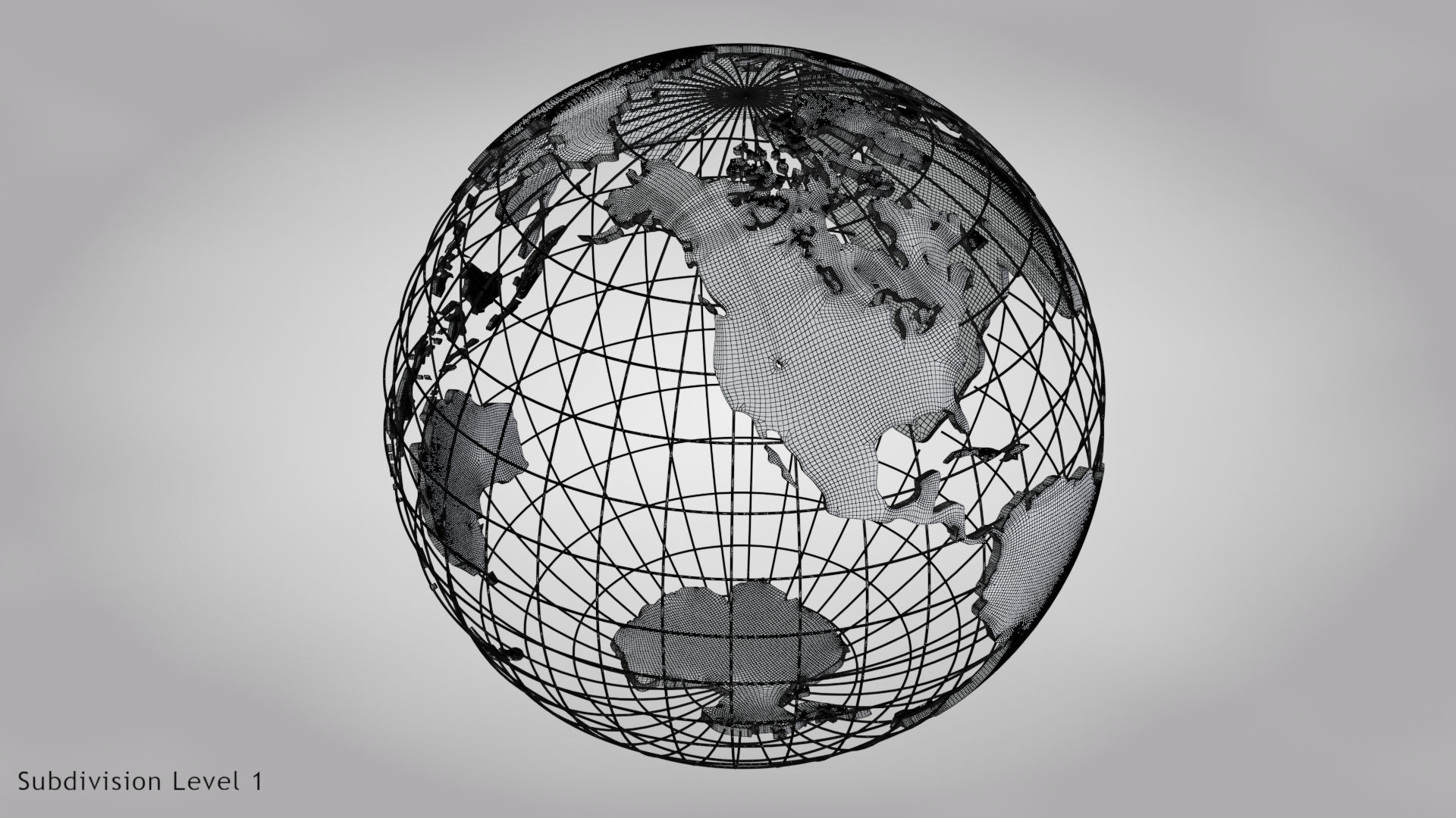 Earth Globe Golden Style Low-poly 3D model_21