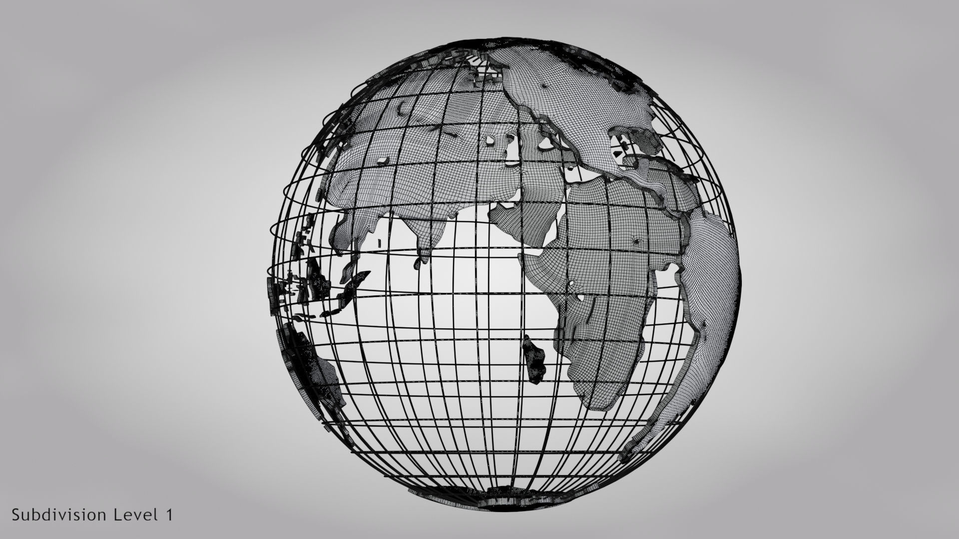 Earth Globe Golden Style Low-poly 3D model_10