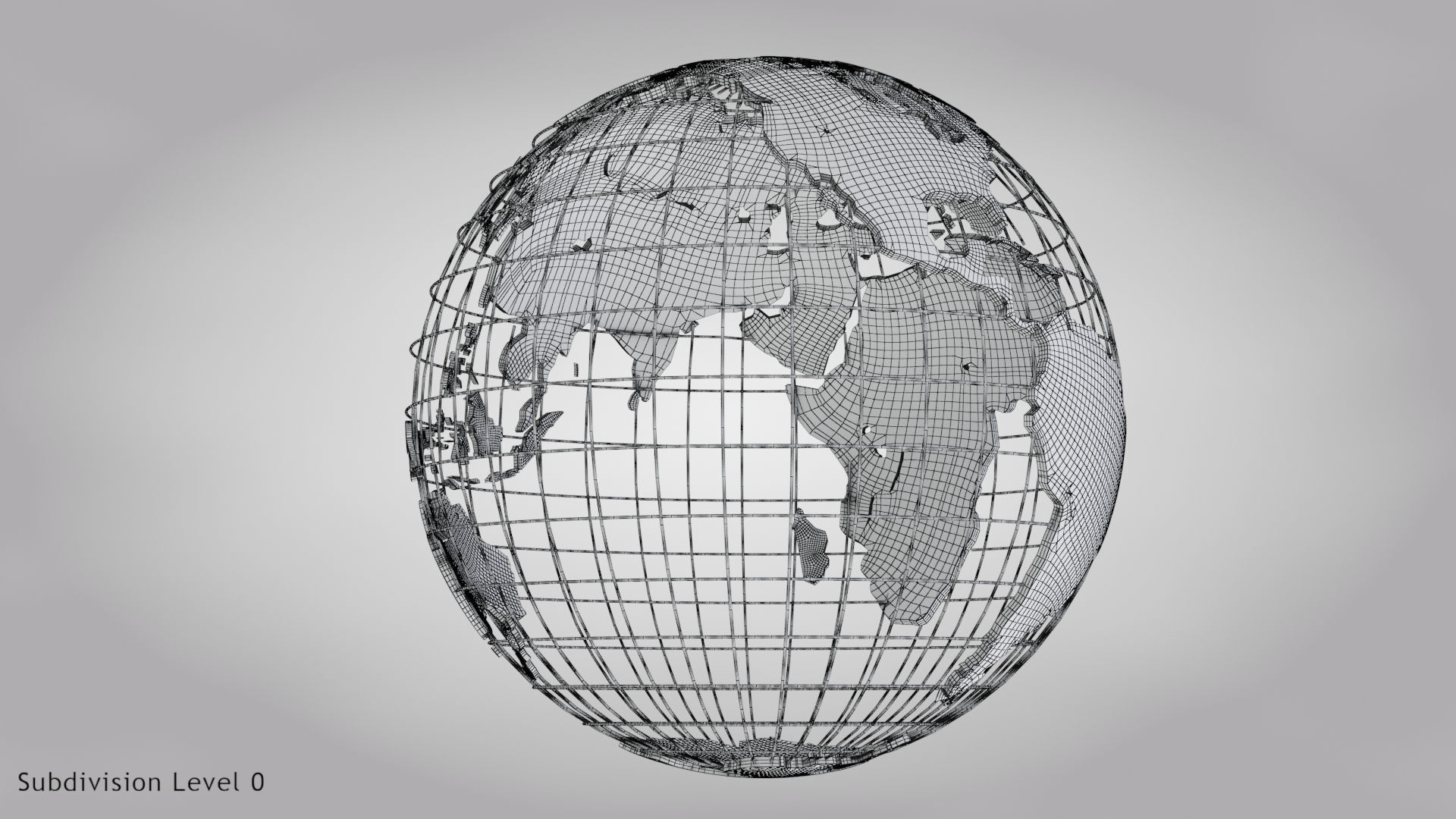 Earth Globe Golden Style Low-poly 3D model_9