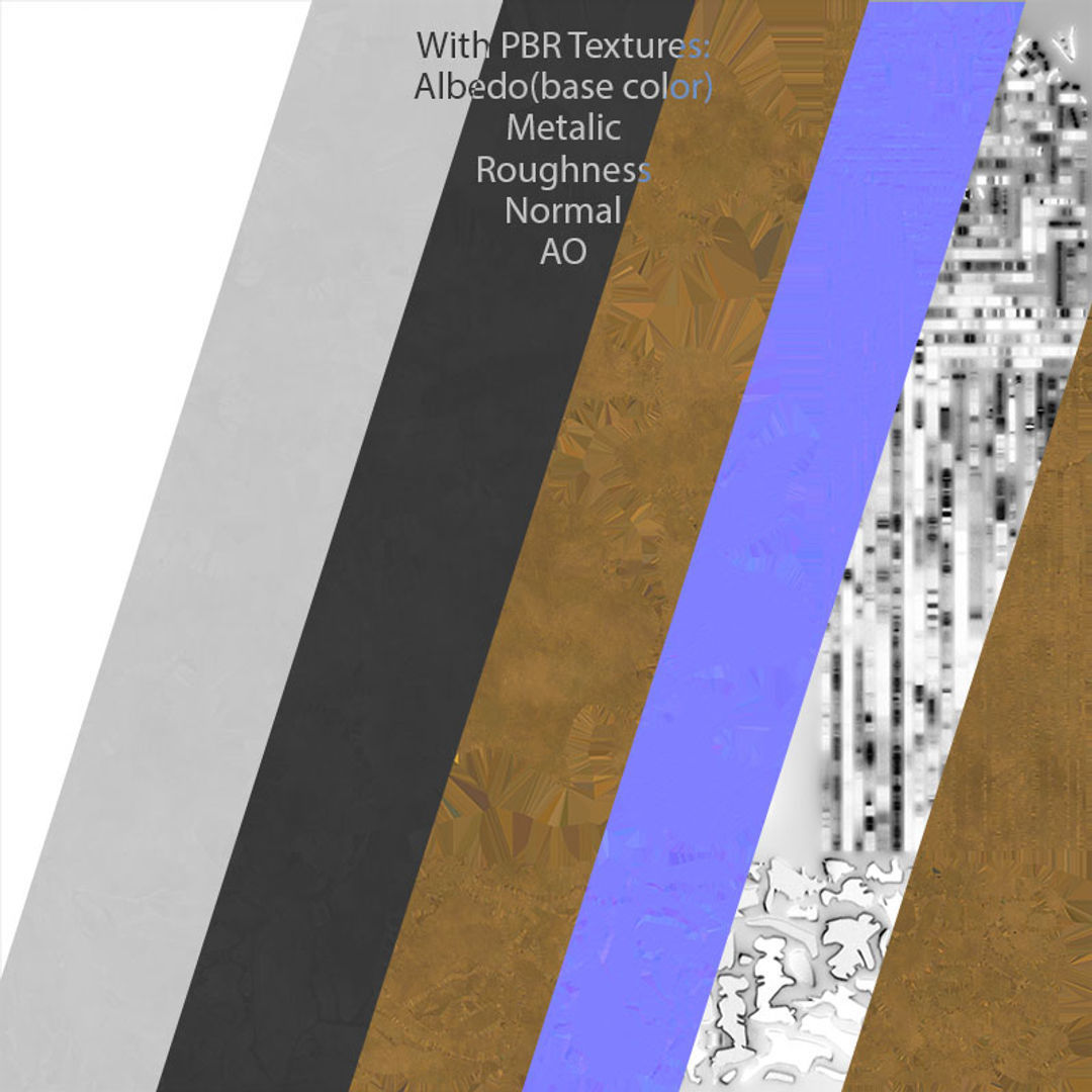 Earth Globe Golden Style Low-poly 3D model_8