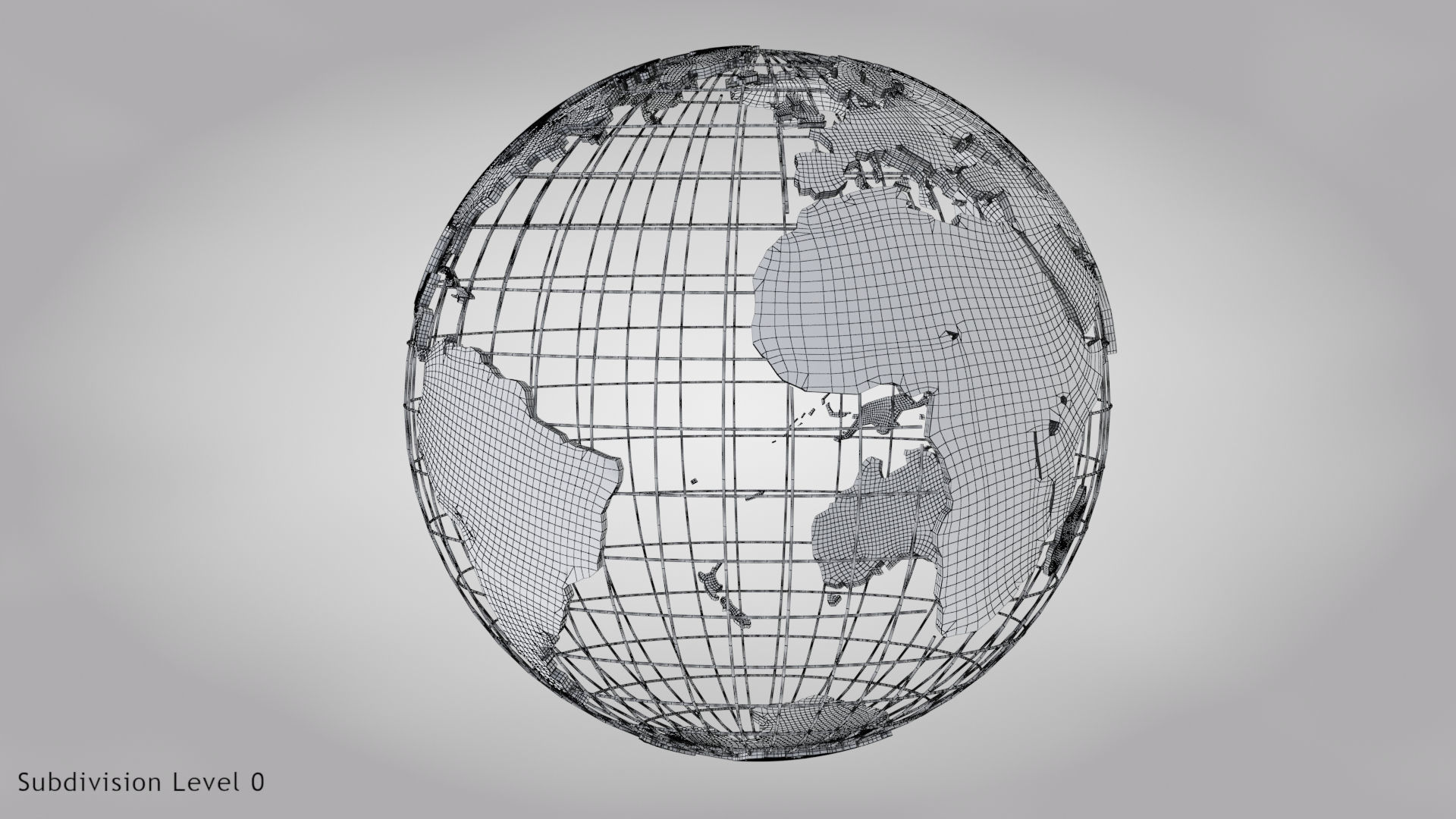Earth Globe Golden Style Low-poly 3D model_19
