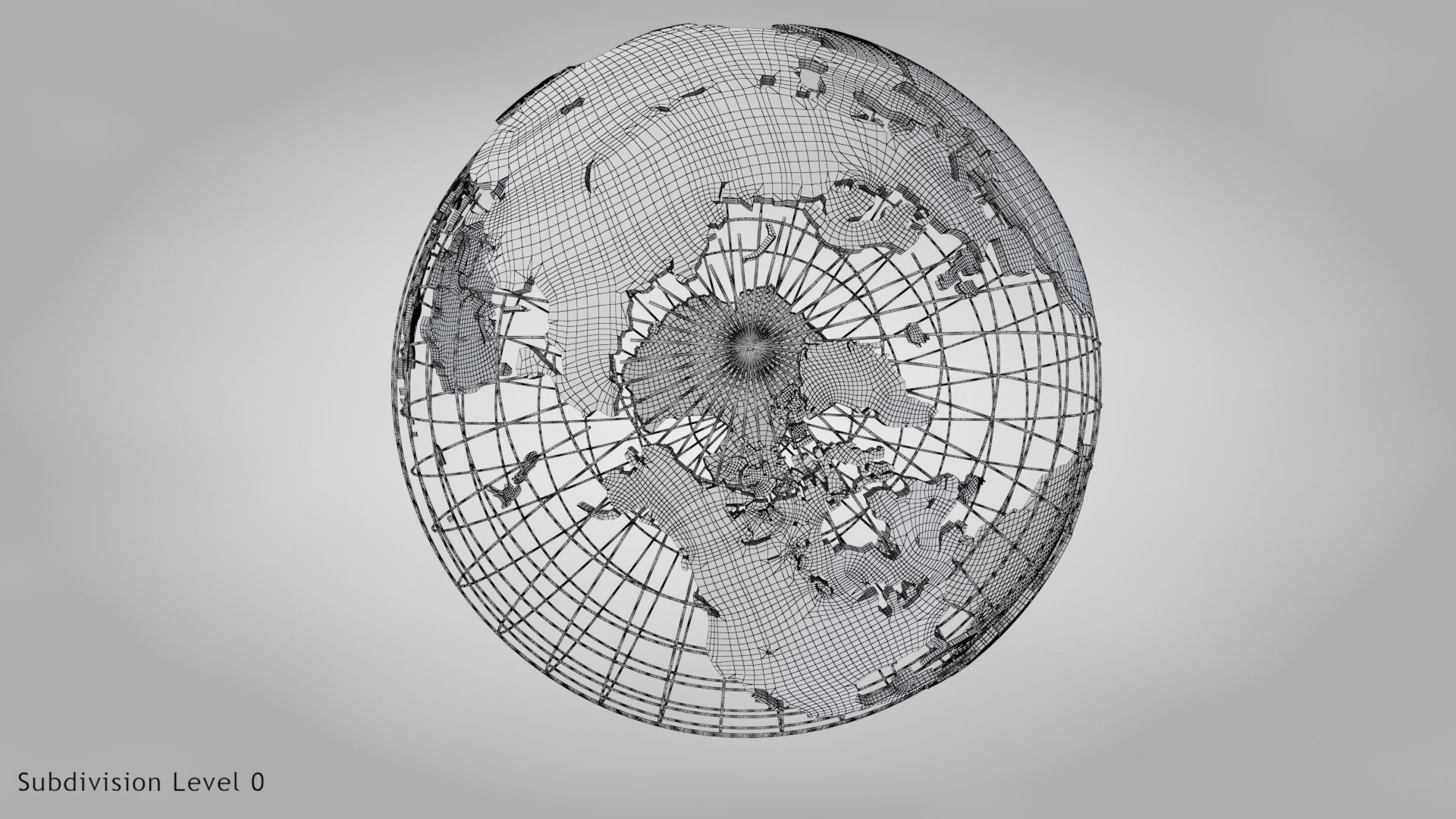 Earth Globe Golden Style Low-poly 3D model_12