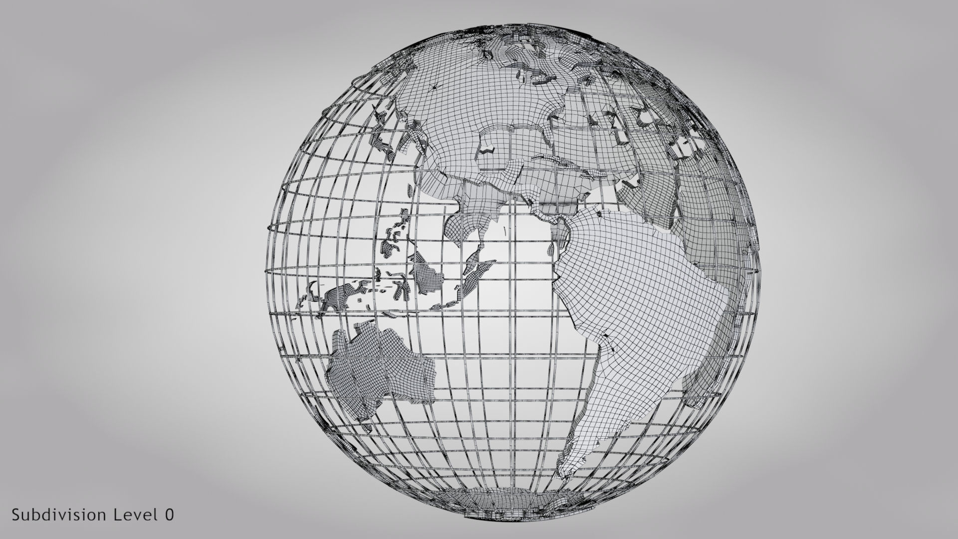 Earth Globe Golden Style Low-poly 3D model_17