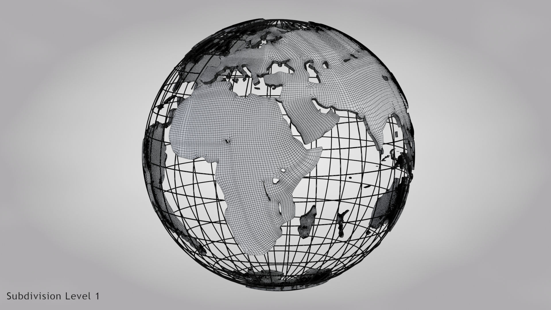 Earth Globe Golden Style Low-poly 3D model_13