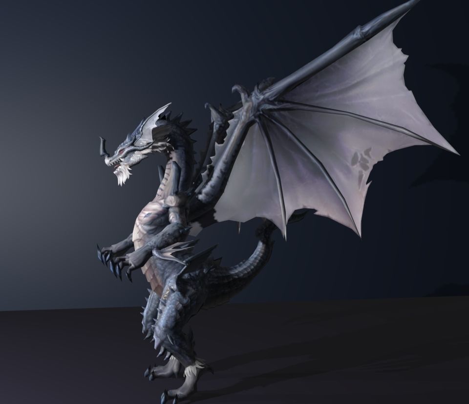 blue dragon  3D model_2