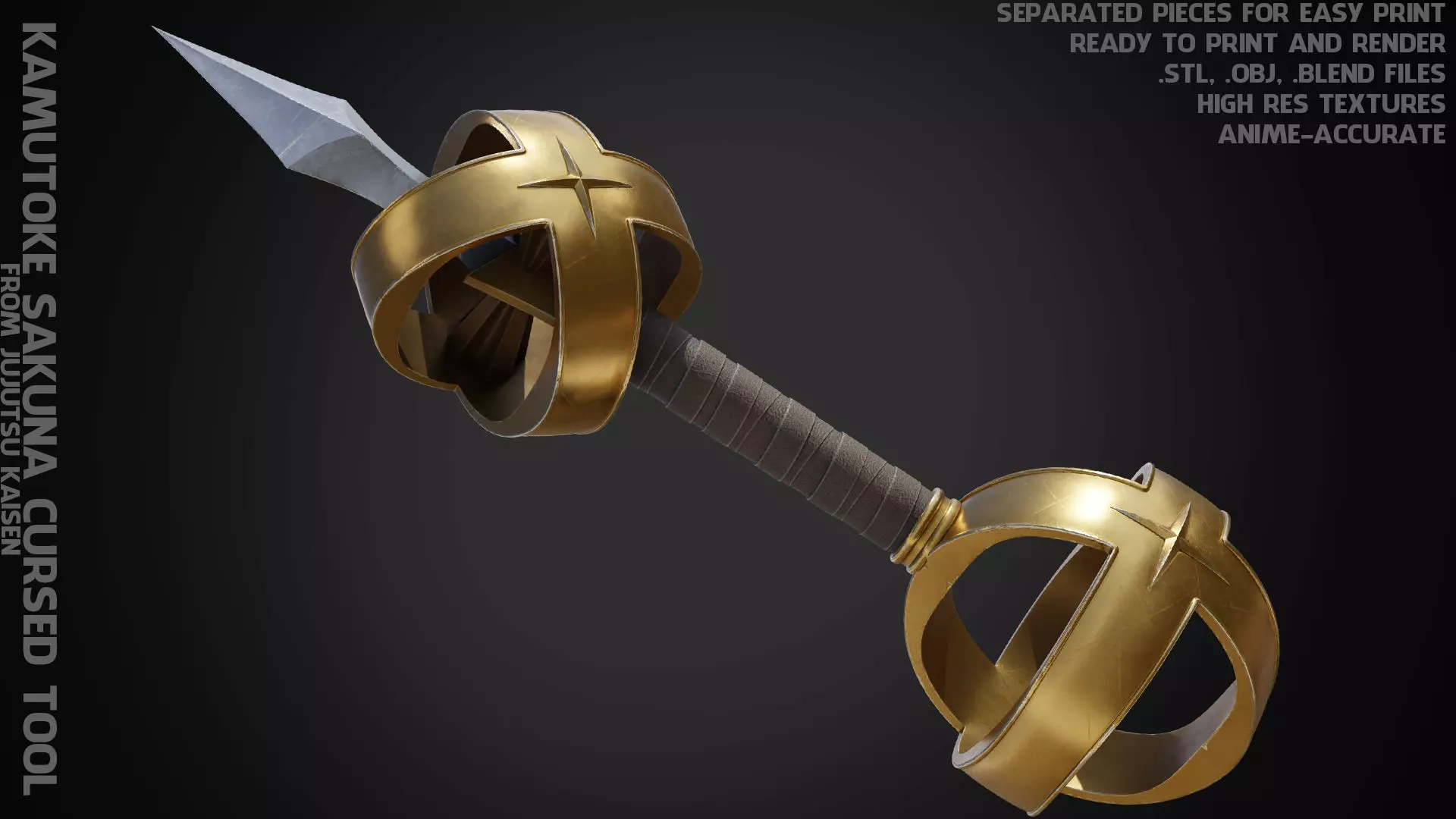 Kamutoke Sukuna Cursed Dagger for Cosplay 3D print model_0