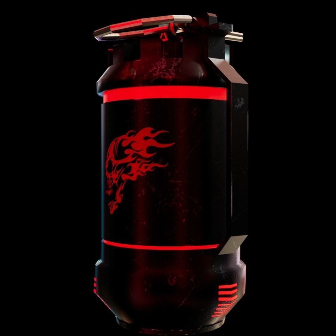 Incendiary Grenade Low-poly 3D model_2