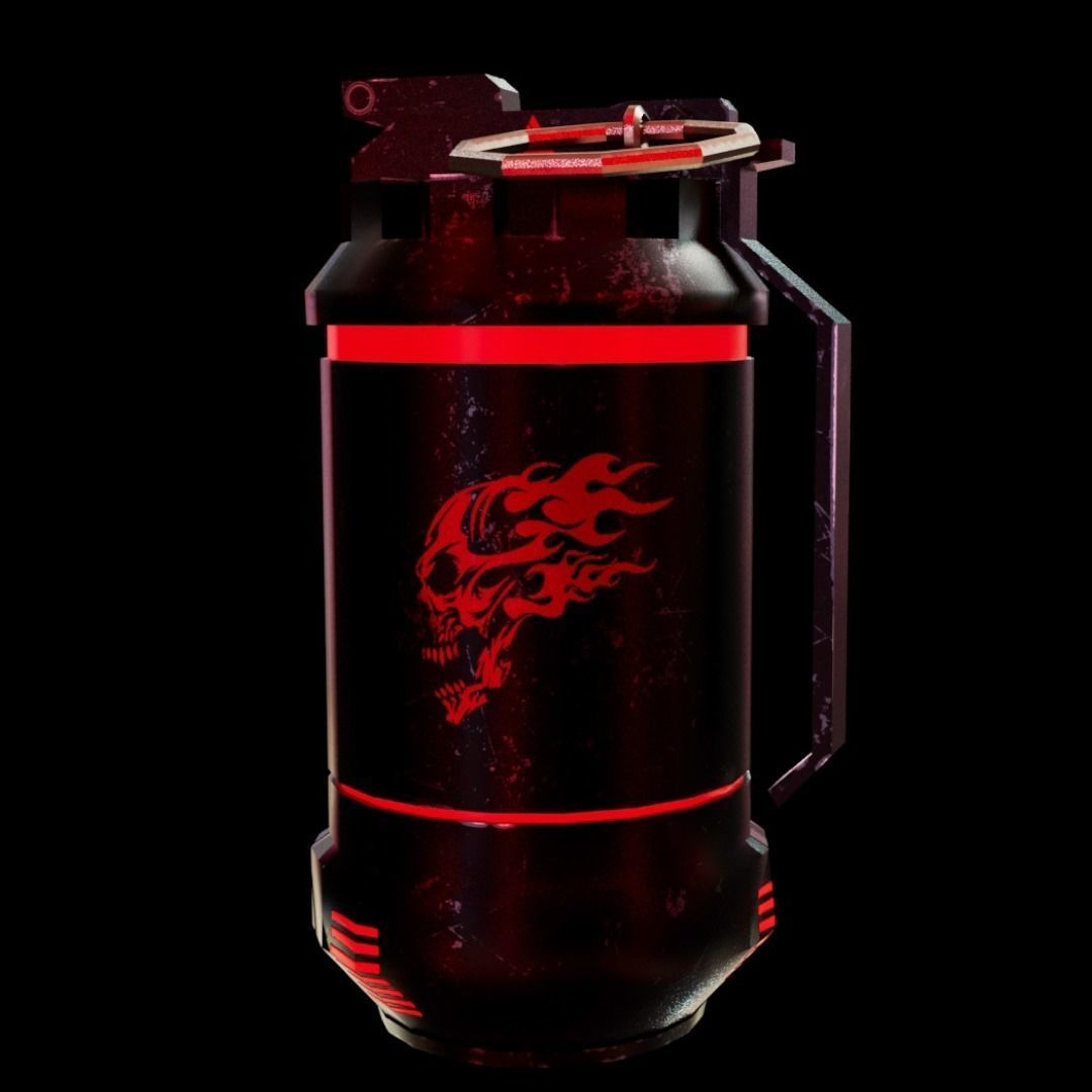 Incendiary Grenade Low-poly 3D model_1