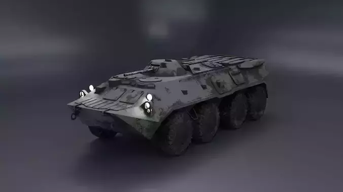 BTR-80 military 8x8 Armer Truck Low-poly 3D model