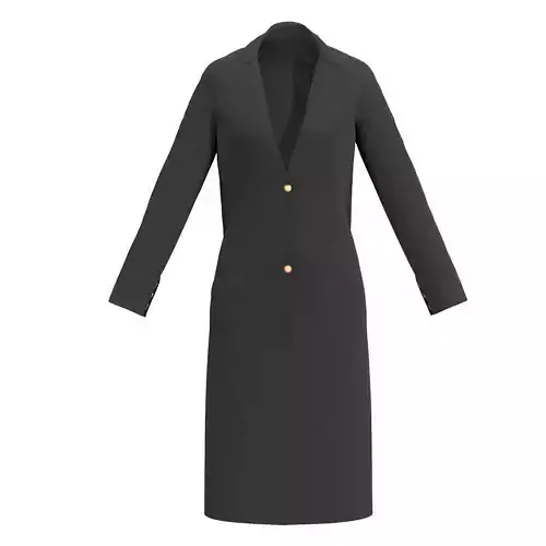 Black wool coat with gold buttons 