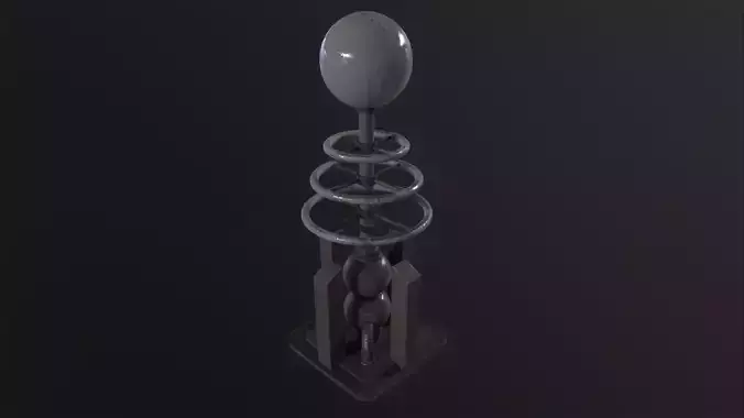 Tesla Coil Tower 3D Model Low-poly 3D model