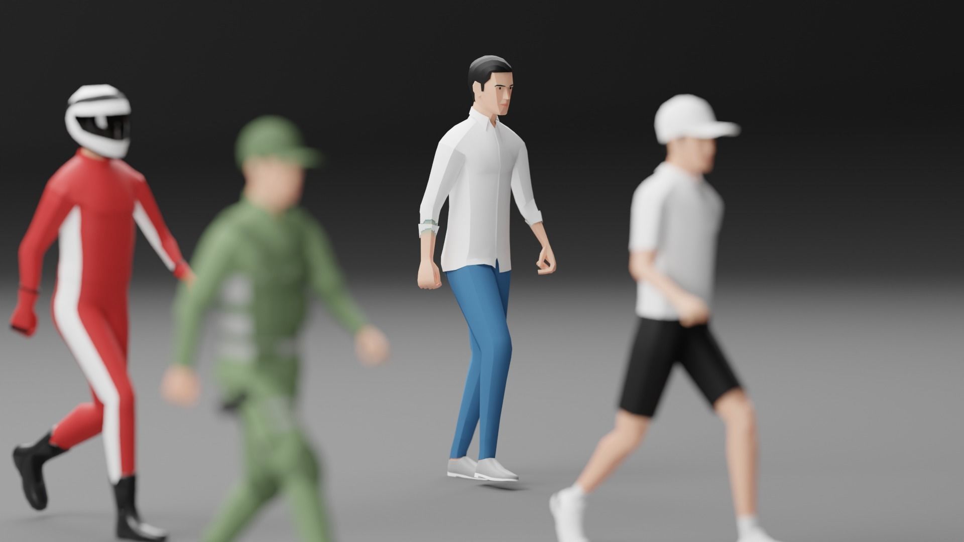Male Pack 03 - Lowpoly - Rigged Low-poly 3D model_10