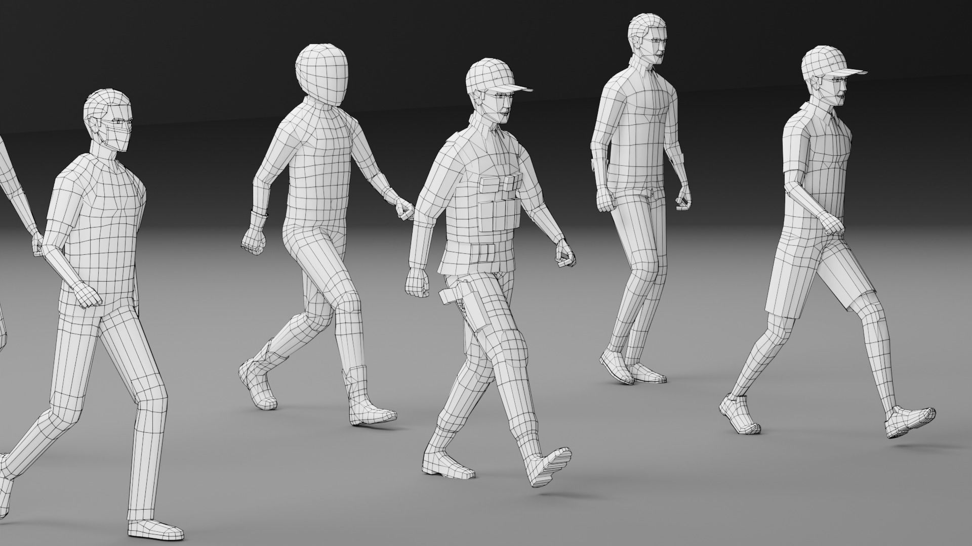 Male Pack 03 - Lowpoly - Rigged Low-poly 3D model_7