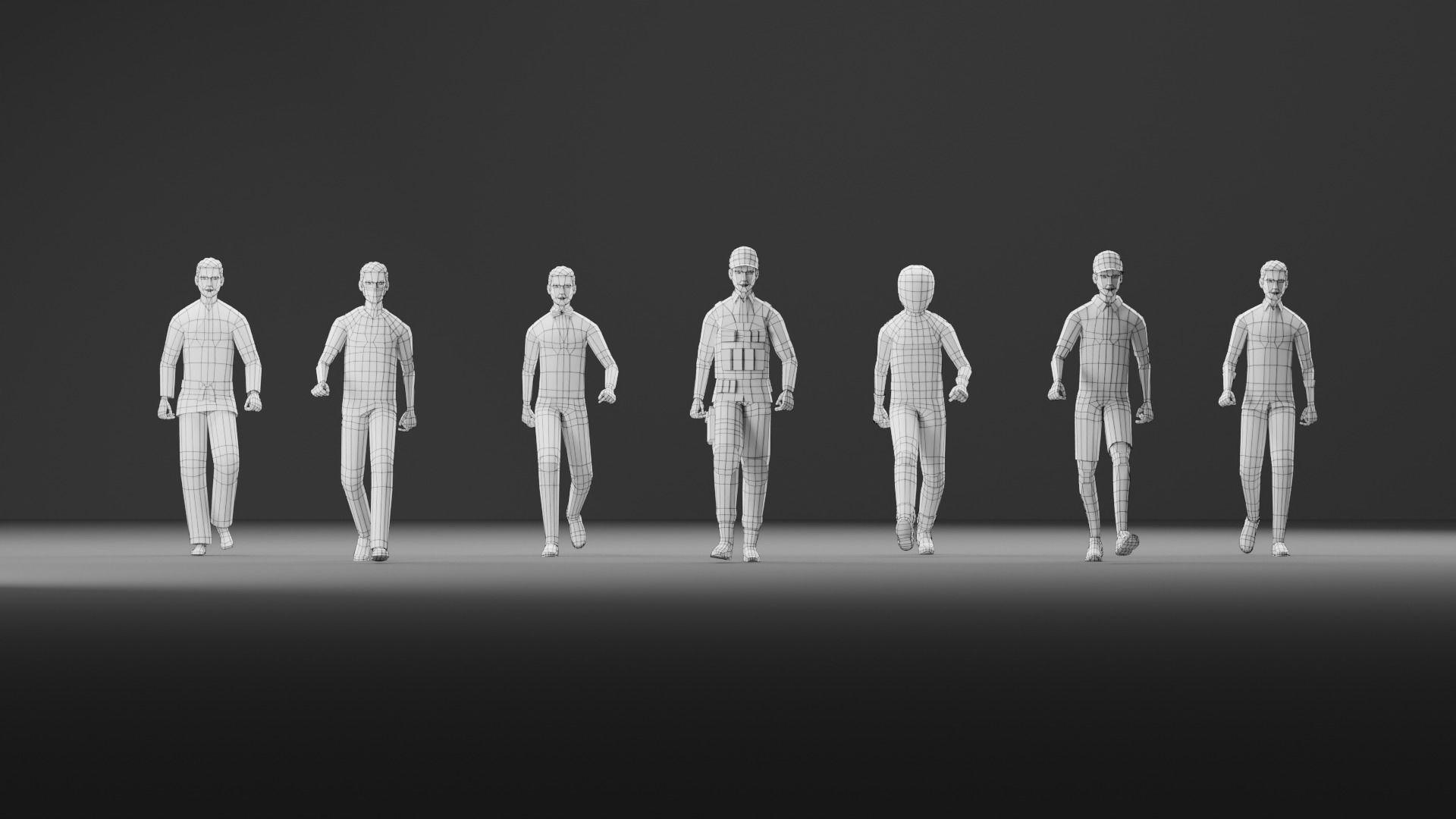 Male Pack 03 - Lowpoly - Rigged Low-poly 3D model_1