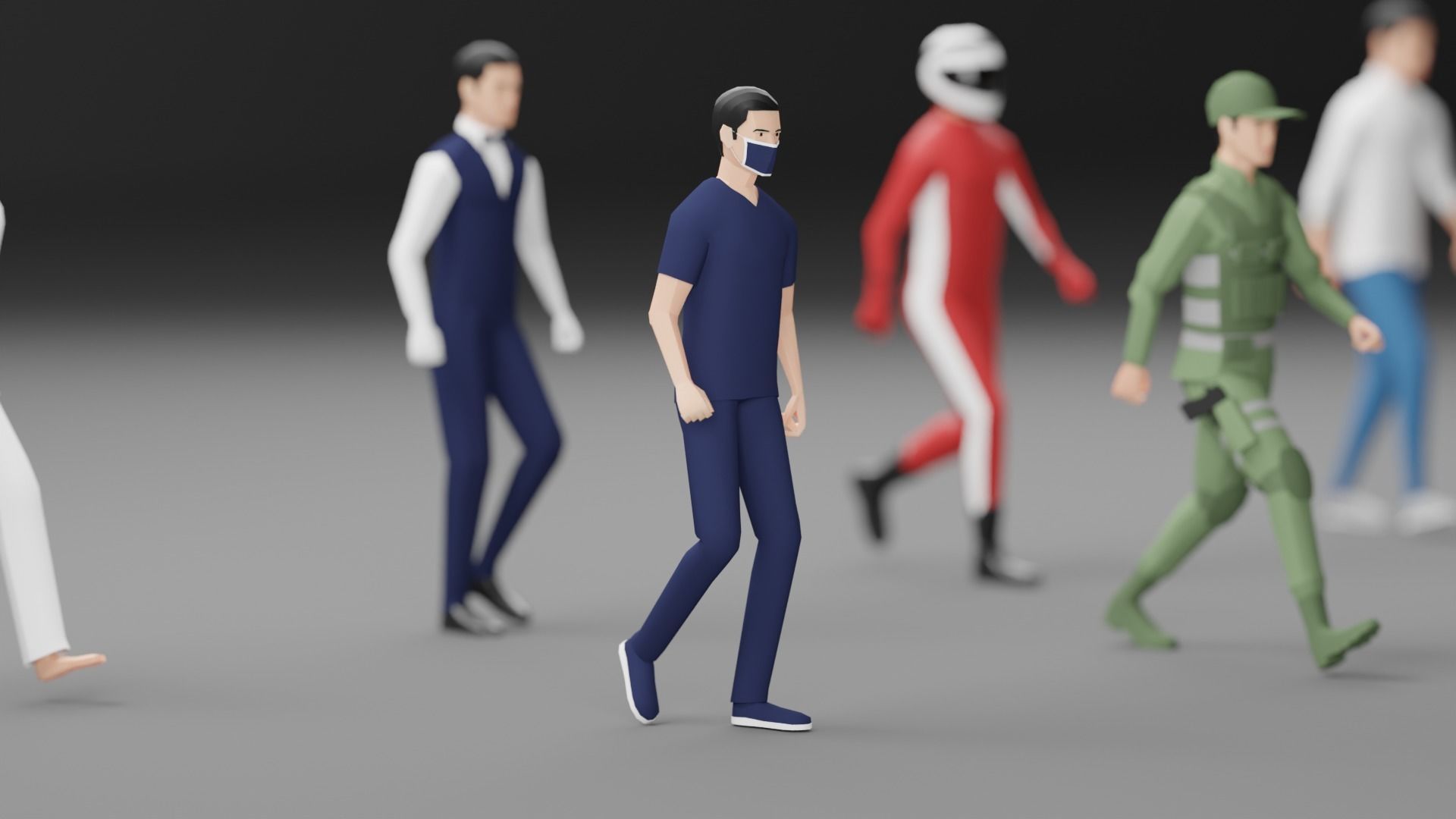 Male Pack 03 - Lowpoly - Rigged Low-poly 3D model_12