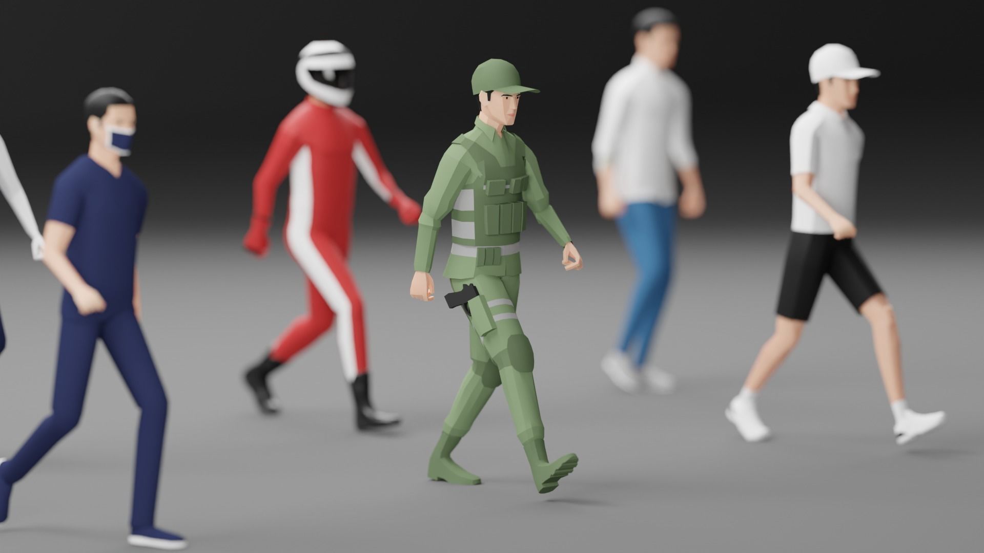 Male Pack 03 - Lowpoly - Rigged Low-poly 3D model_6