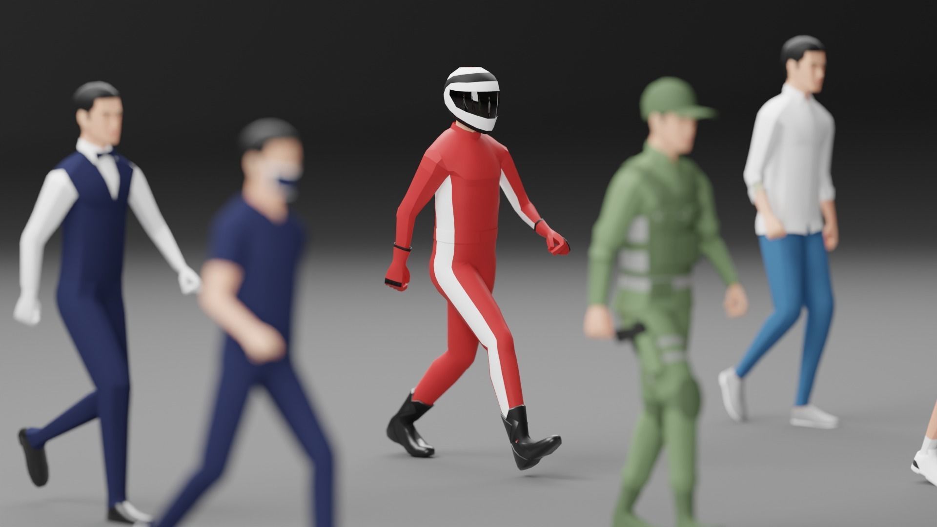 Male Pack 03 - Lowpoly - Rigged Low-poly 3D model_2