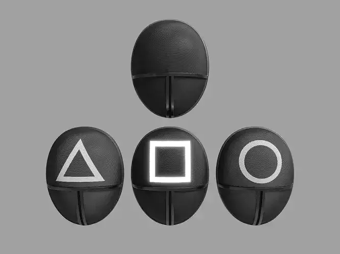 Squid Game Masks Mid-Poly Low-poly 3D model