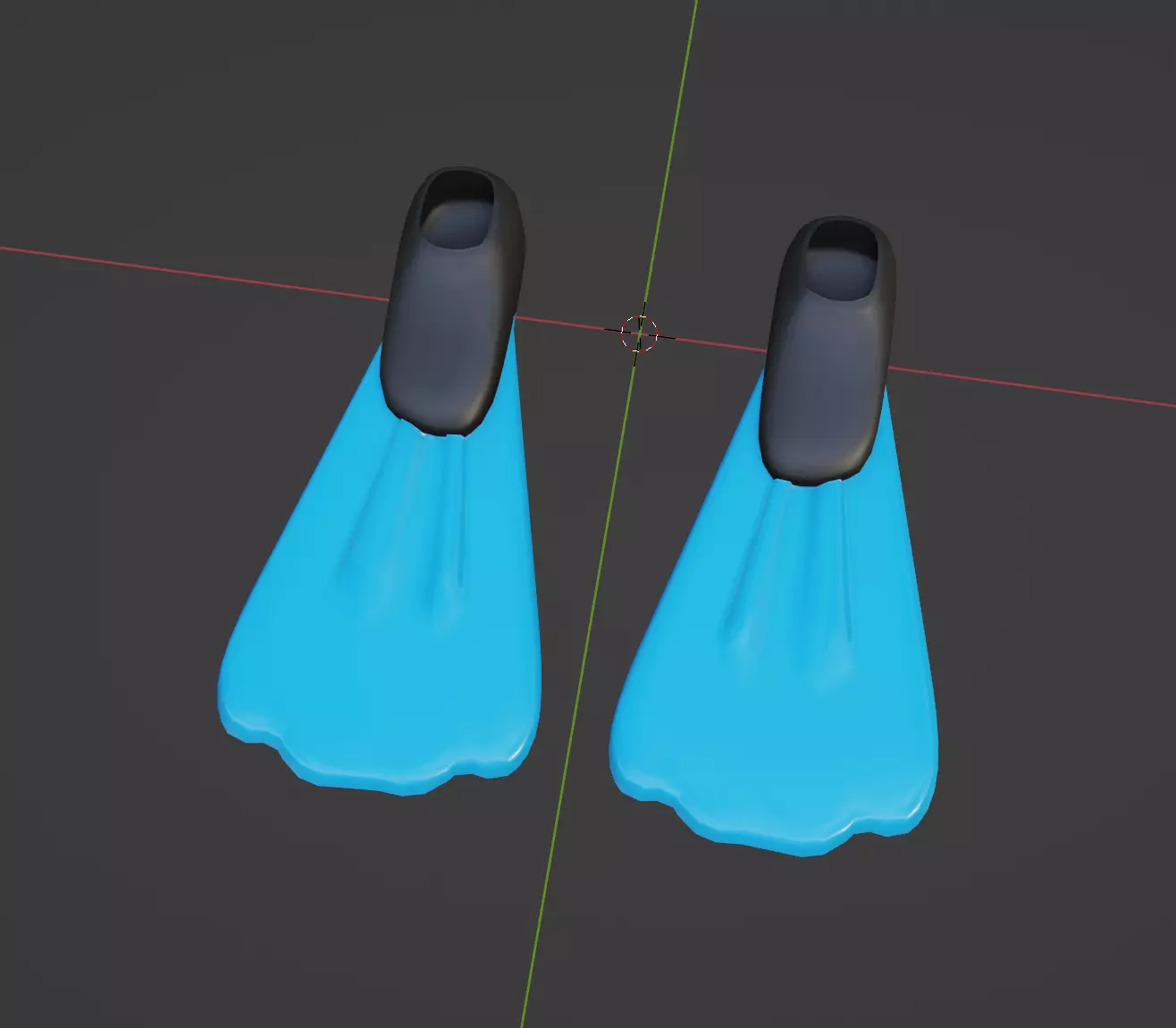Fin Swim Flipper Swimming Pallets Low Poly Low-poly 3D model