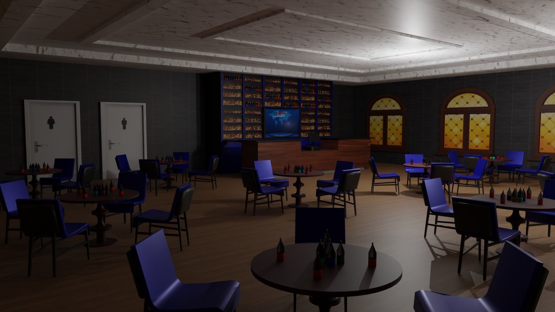 Coffee Bar  Low-poly 3D model_2