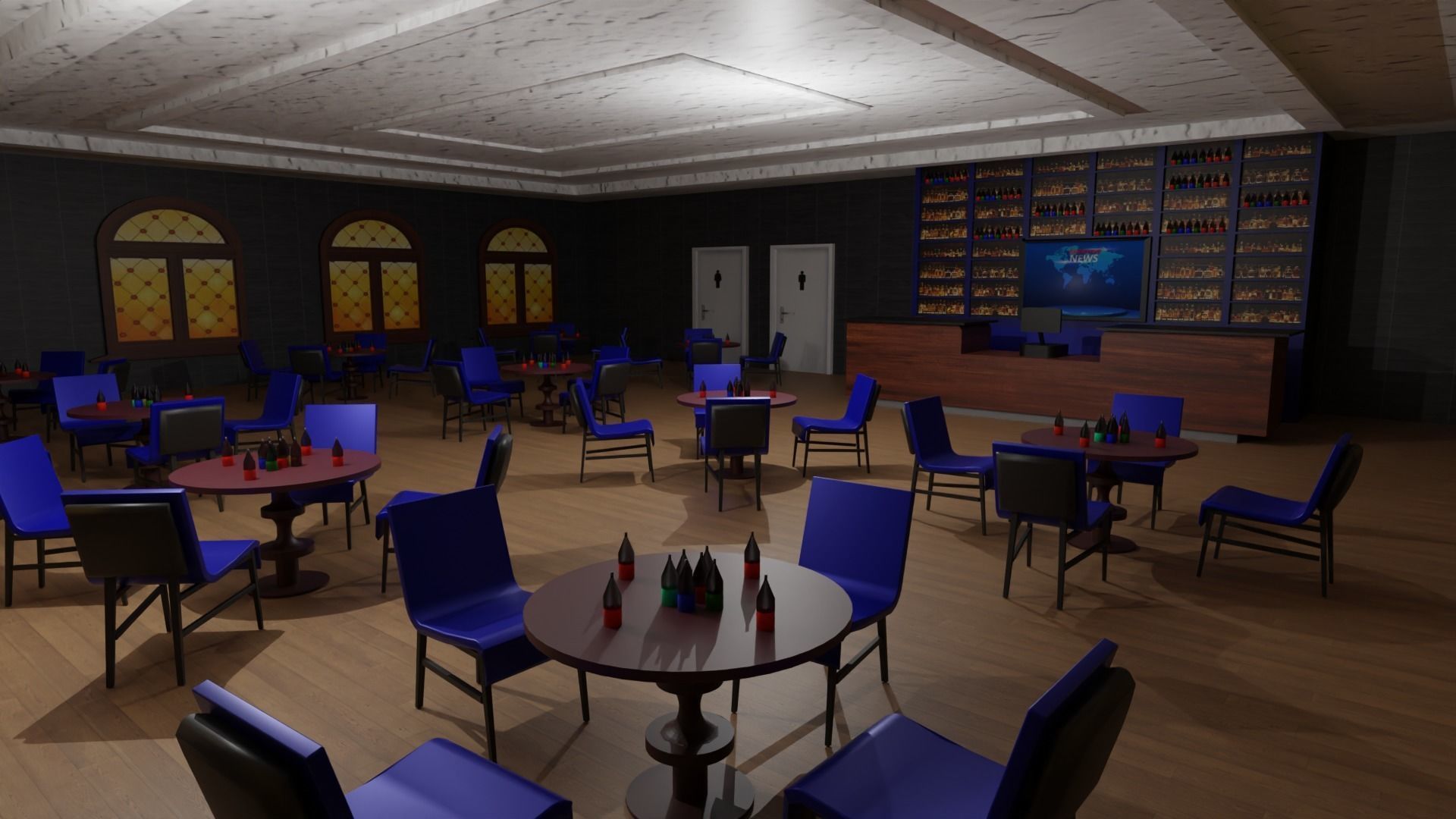 Coffee Bar  Low-poly 3D model_1