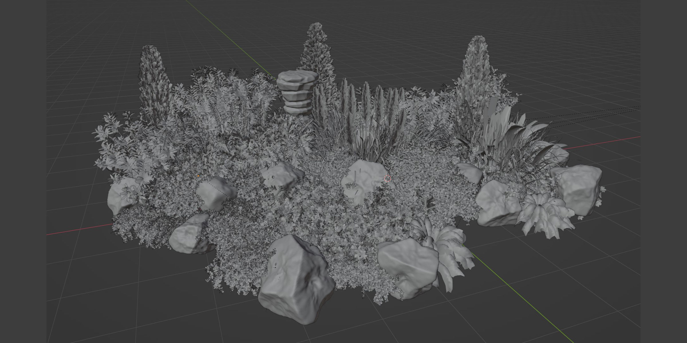 3D Plants Asset Set Garden Collection-Blender 3D model_5