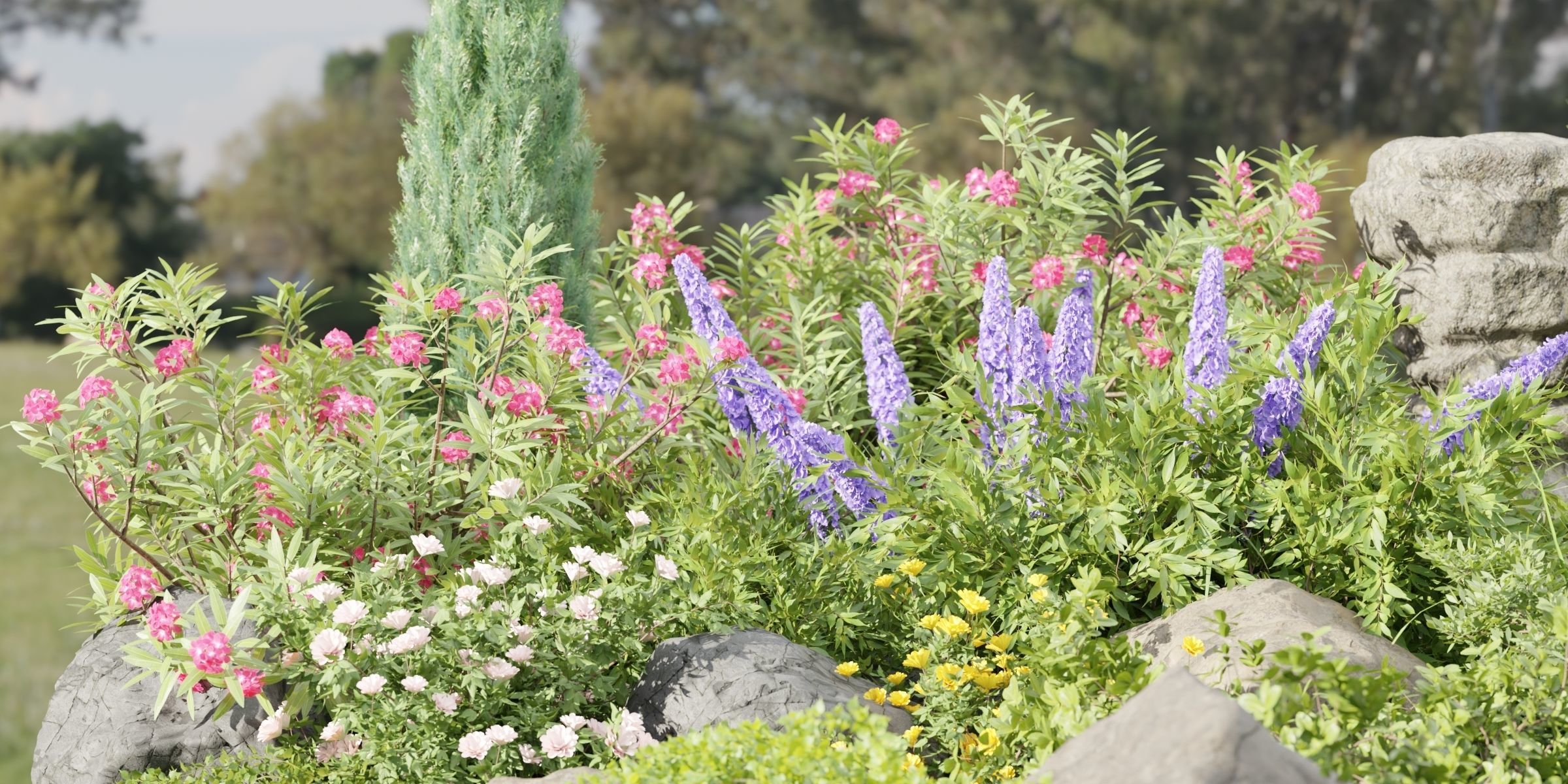 3D Plants Asset Set Garden Collection-Blender 3D model_1