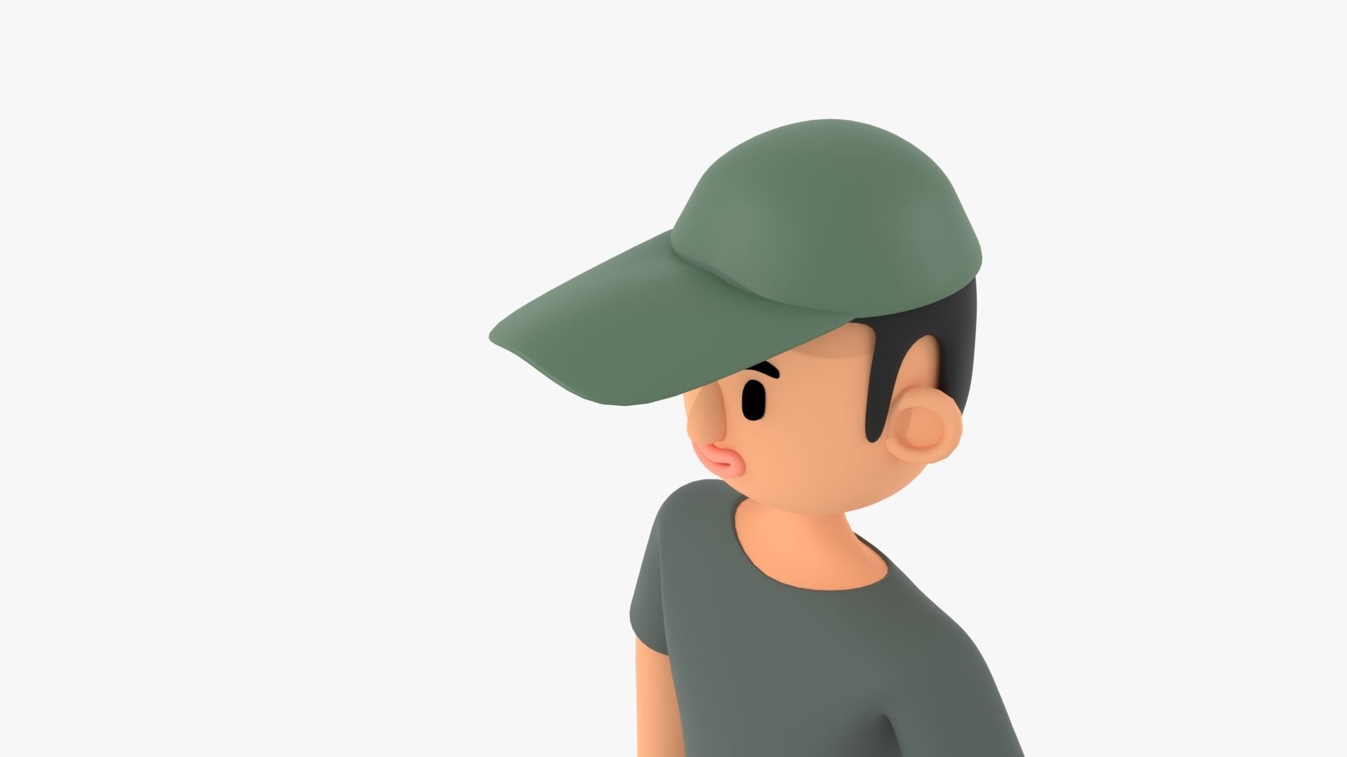Man Cartoon Low-poly 3D model_2