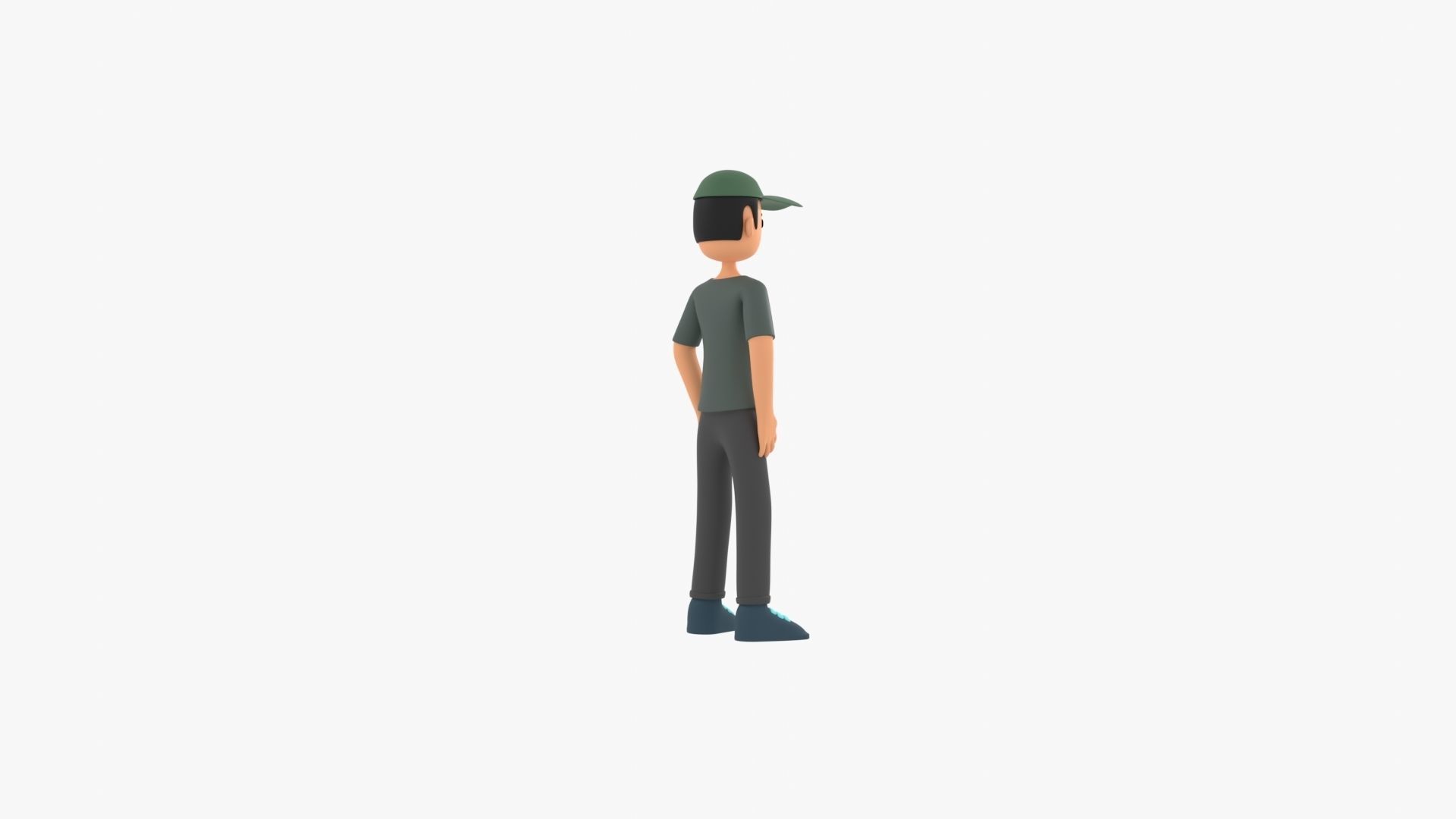 Man Cartoon Low-poly 3D model_11