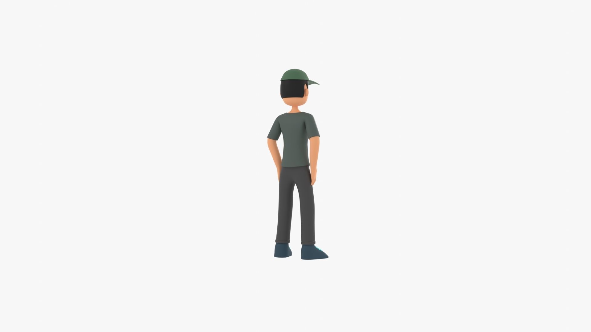 Man Cartoon Low-poly 3D model_12